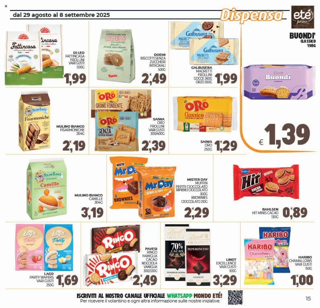 Volantino Eté del 29.08.2025 | Pagina: 15 | Prodotti: Cioccolato, Peperoncino, Muffin, Frollini