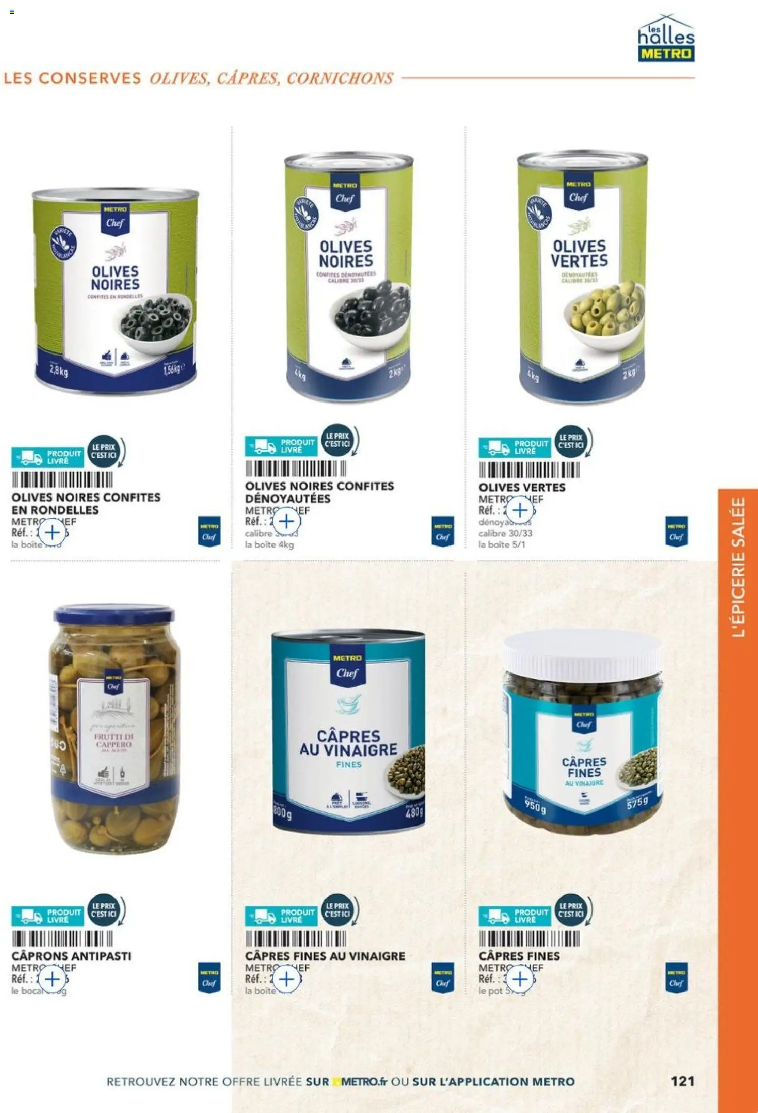 {H1} | Page: 121 | Produits: Olives, Vinaigre, Livre