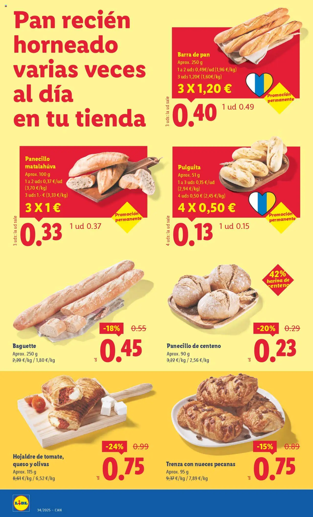 Lidl - Canarias │ válido desde el 18.08.2025 | Página: 14 | Productos: Queso, Pan
