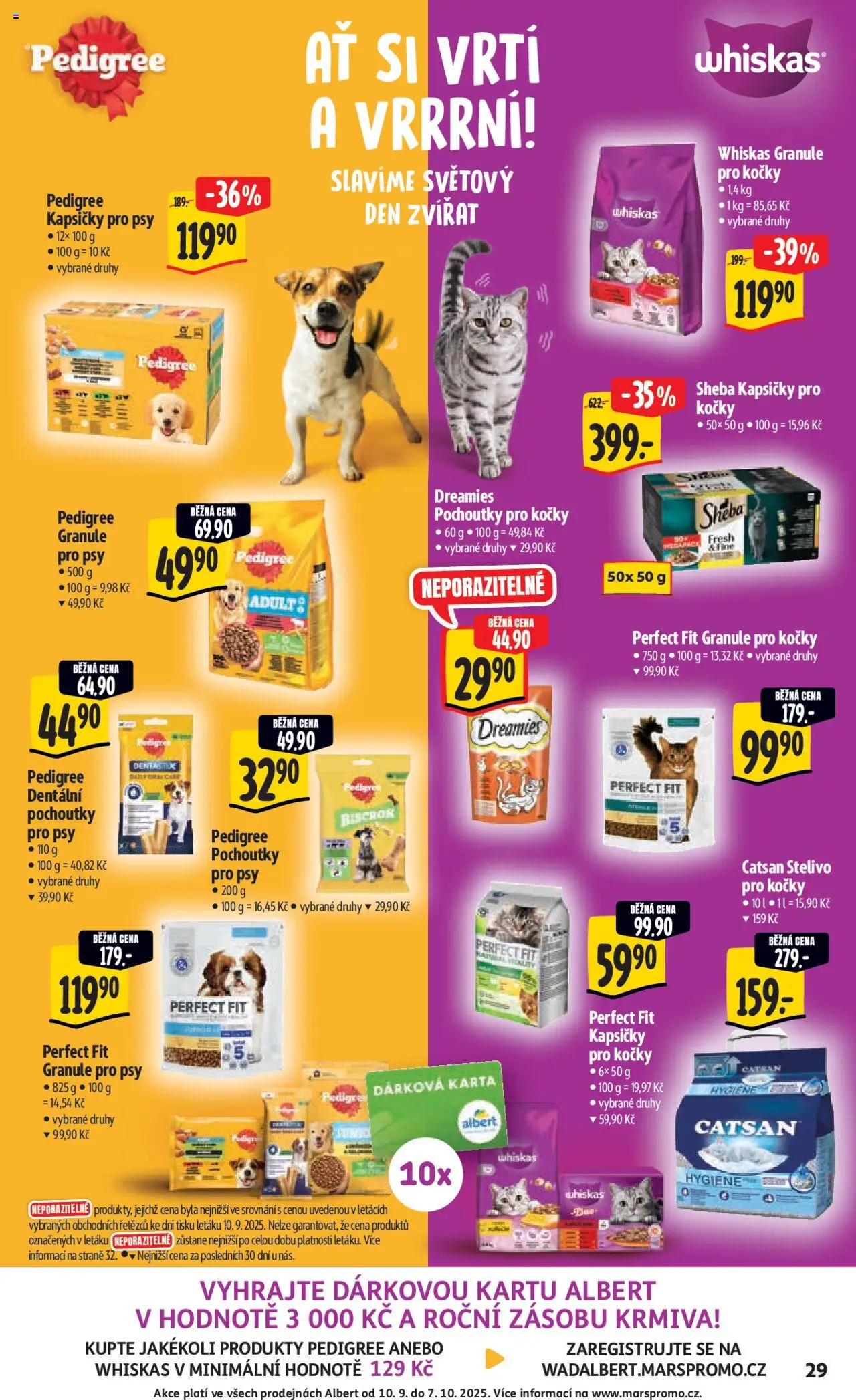 Albert leták - Hypermarket od 17.09.2025 | Strana: 37 | Produkty: Pedigree, Stelivo, Sheba, Catsan stelivo