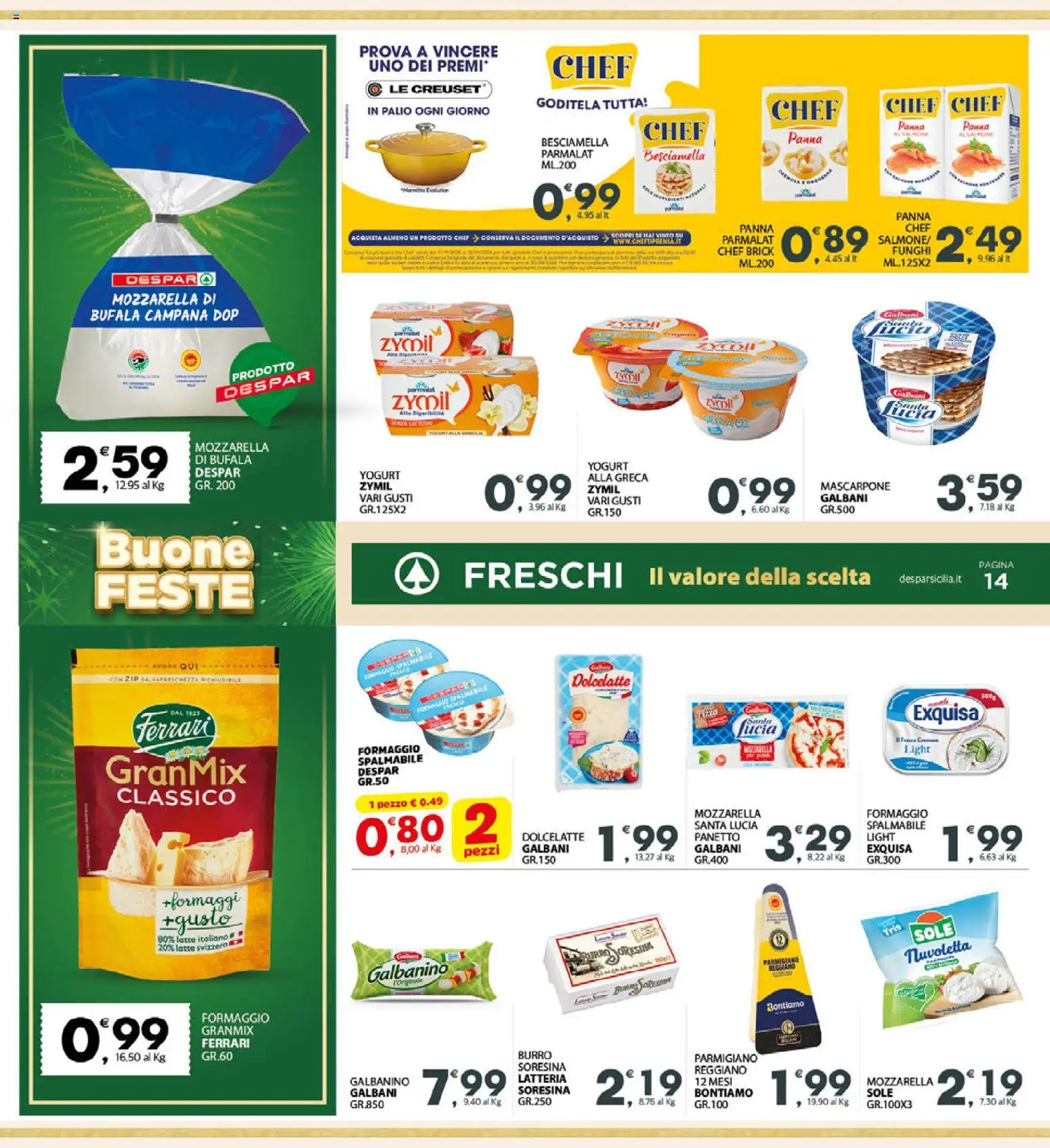 Volantino Interspar del 29.12.2025 | Pagina: 14 | Prodotti: Yogurt, Salmone, Mozzarella, Mascarpone