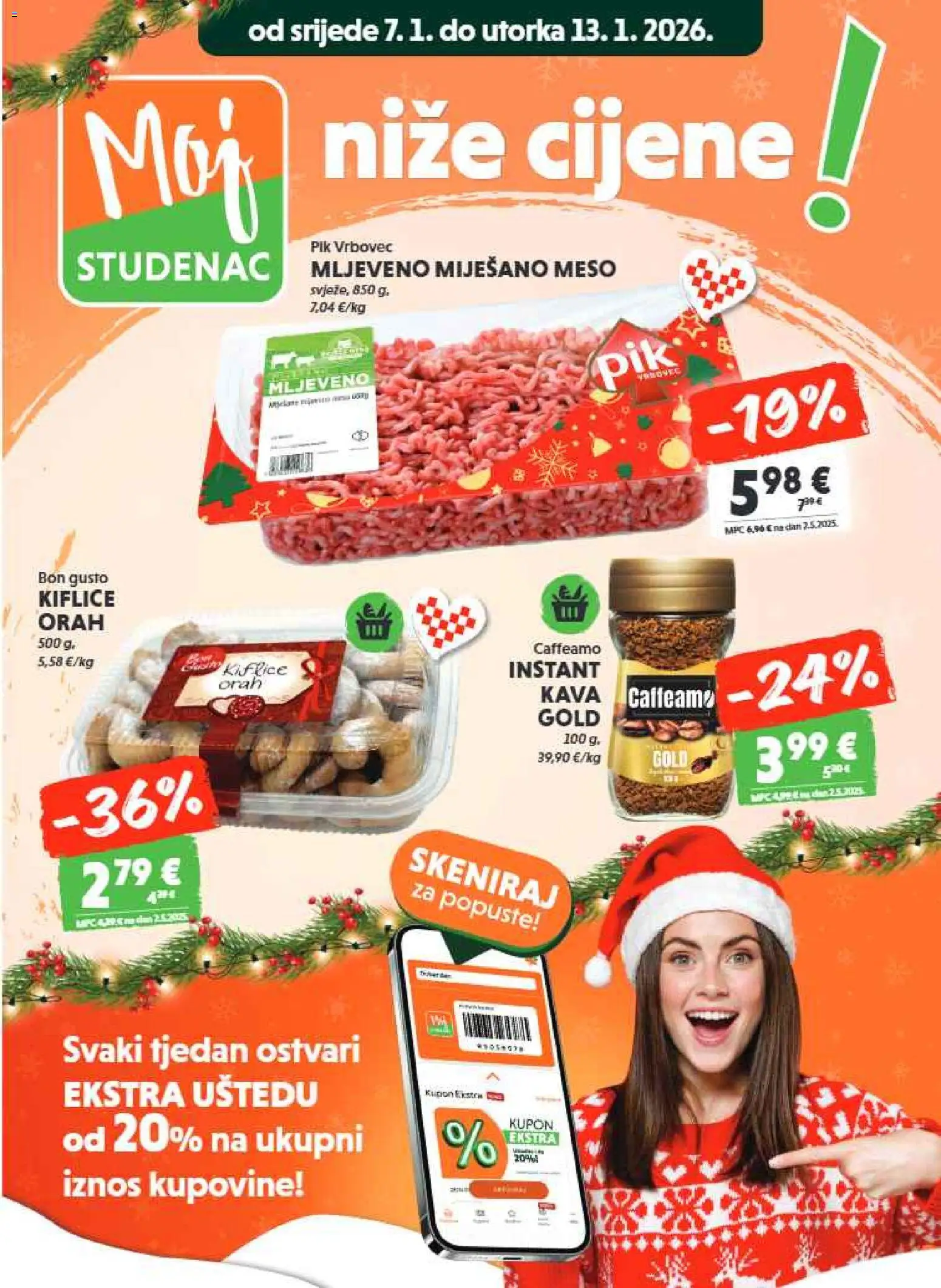 Studenac katalog | vrijedi od 07.01.2026 | Stranica: 3 | Proizvodi: Kiflice, Kava, Meso, Pik Vrbovec