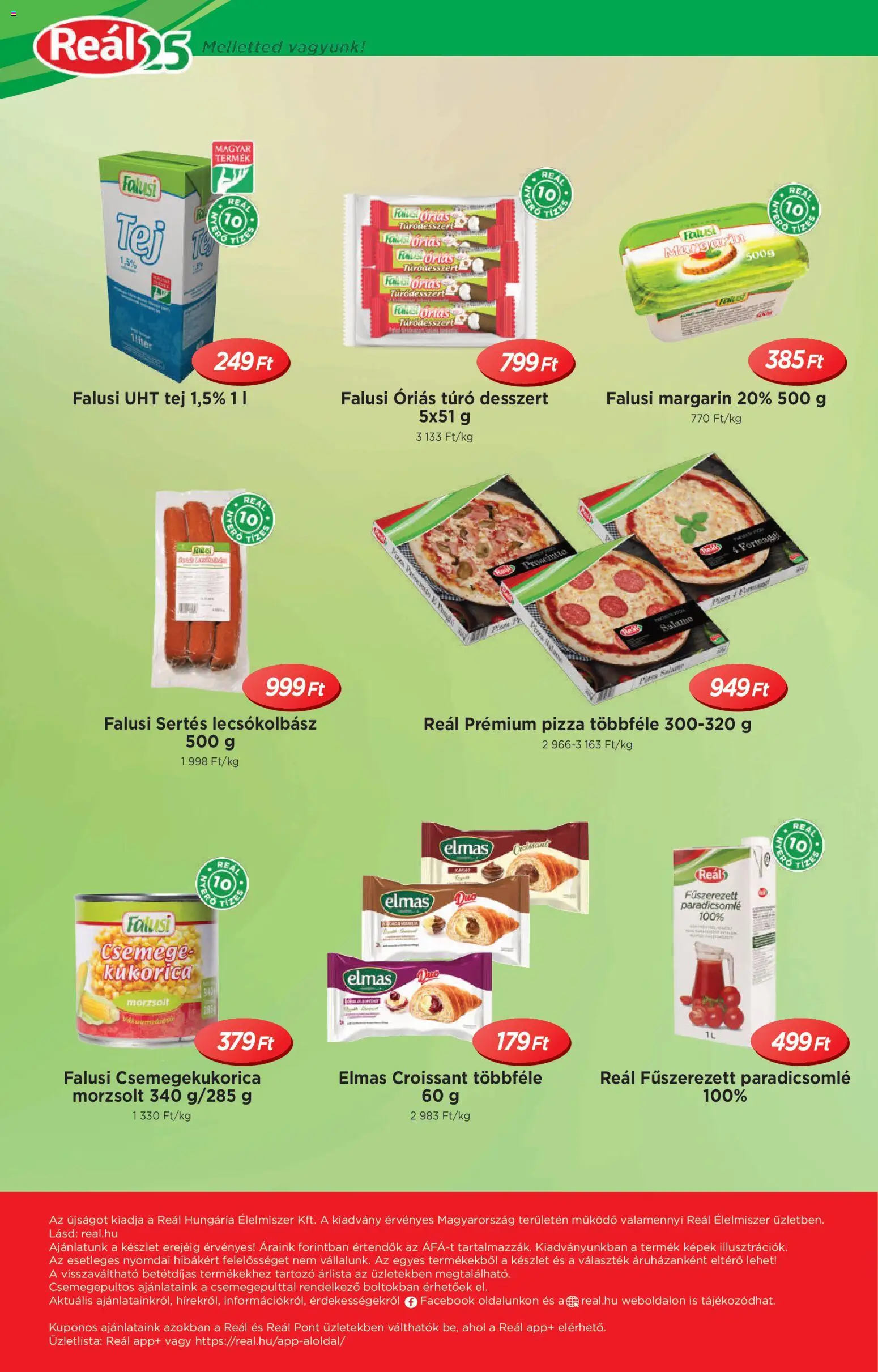 Reál akciós ujság - amely érvényes a következő dátumtól: 14.01.2026 | Oldal: 16 | Termékek: Csemege kukorica, Tej, Pizza, Lecsókolbász