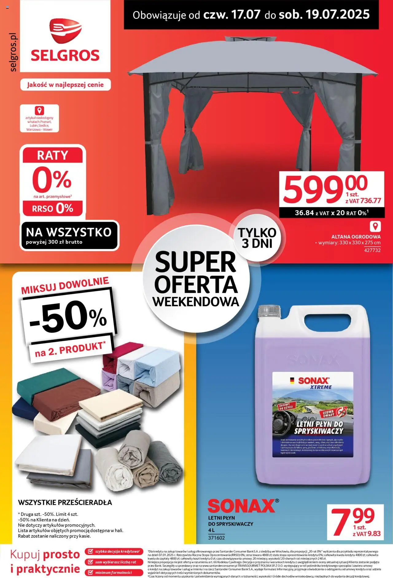 Selgros cash&carry Gazetka - Super oferta na 3 dni od 17.07.2025 | Strona: 1 | Produkty: Płyn do spryskiwaczy