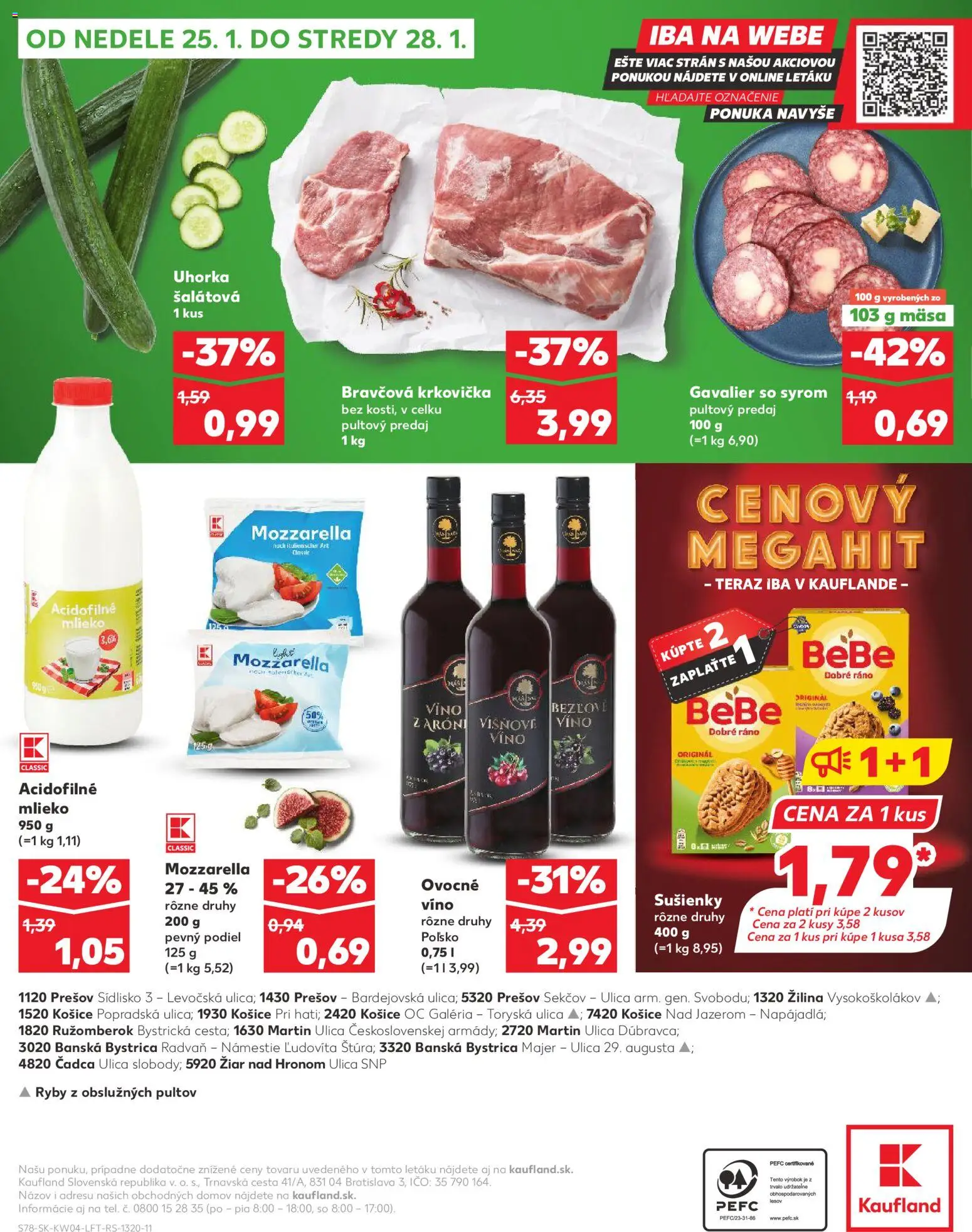 Nové Kaufland akcie – leták je platný od 22.01.2026 | Strana: 78 | Produkty: Mlieko, Ryby, Bravčová krkovička, Krkovička
