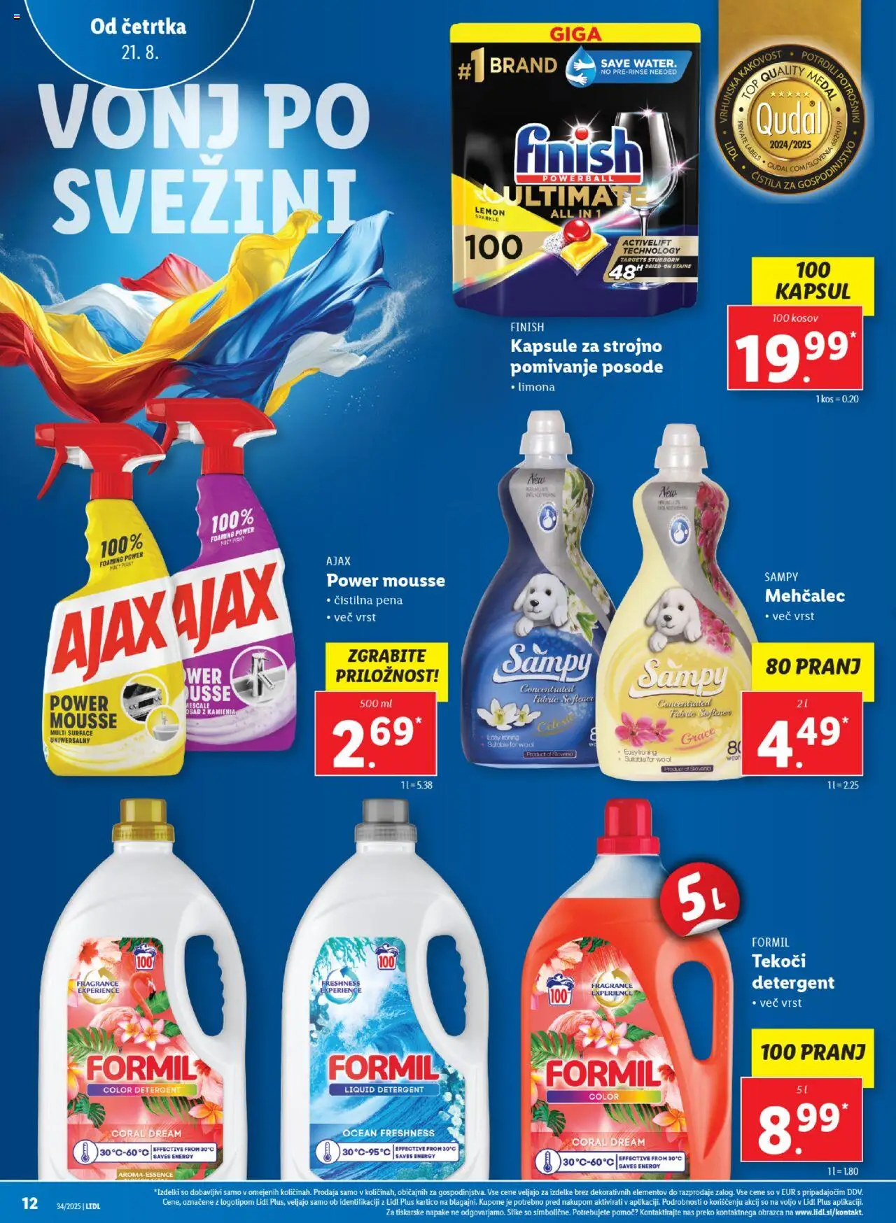 Lidl katalog │ velja od 21.08.2025 | Stran: 26 | Izdelki: Mehčalec, Čistila, Detergent, Limona