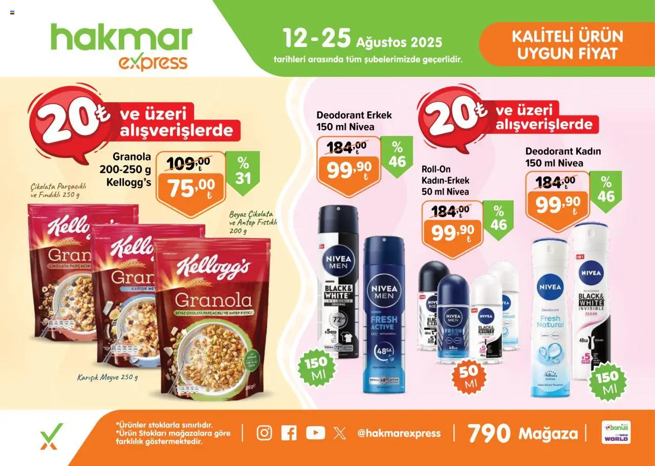 Hakmar Express Katalog - 12.08.2025 tarihinden itibaren geçerlidir | Sayfa: 4 | Ürünler: Deodorant, Çikolata, Meyve