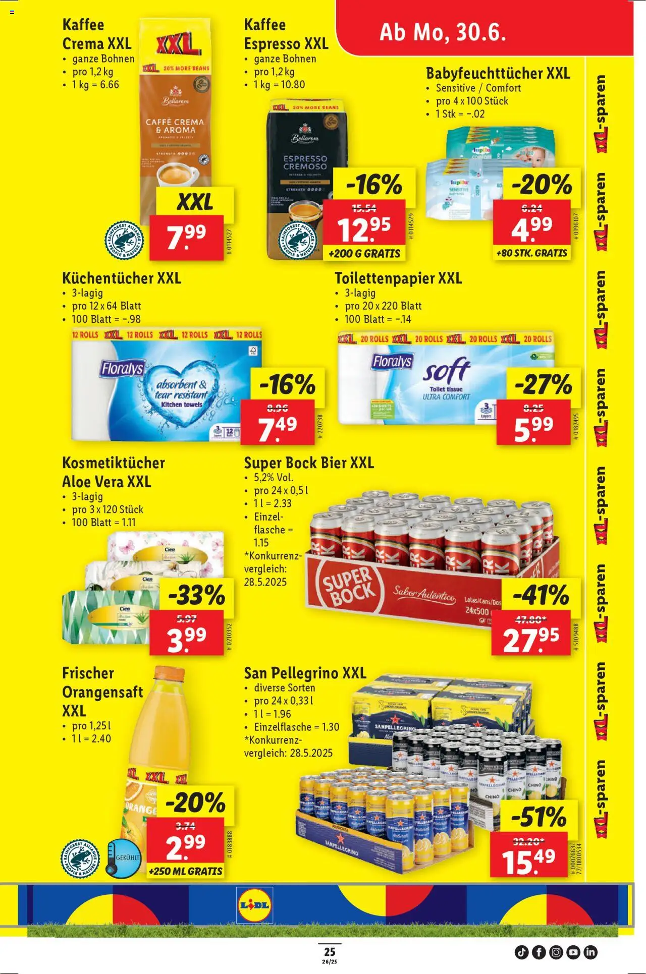 Lidl Aktionen ab 26.06.2025 | Seite: 31 | Produkte: Orangensaft, Kaffee, Bier, Toilettenpapier