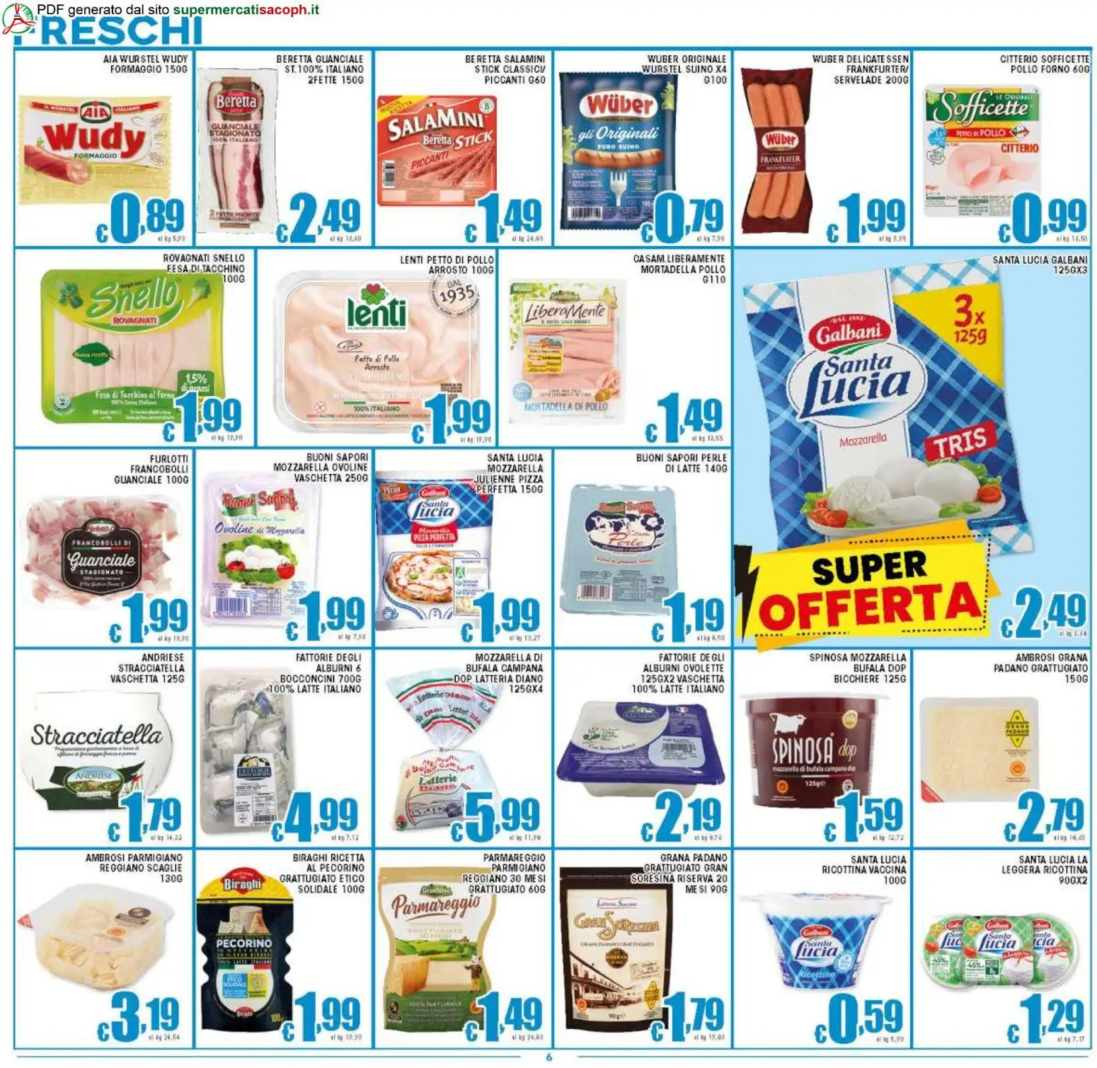 Volantino Sacoph del 13.02.2026 | Pagina: 6 | Prodotti: Suino, Wurstel, Mortadella, Parmigiano