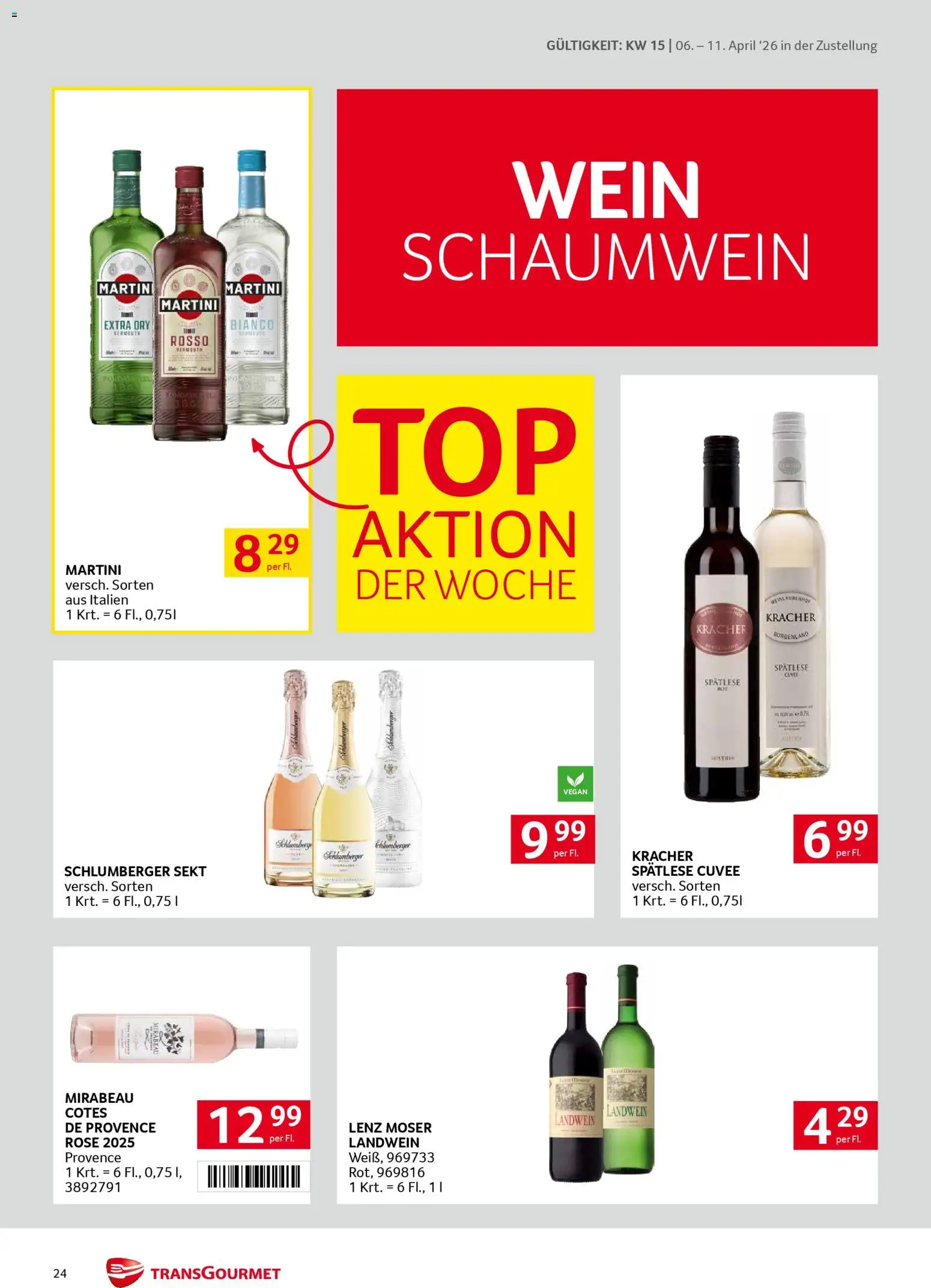 Transgourmet Zustellaktion gültig ab 06.04.2026 | Seite: 24 | Produkte: Wein