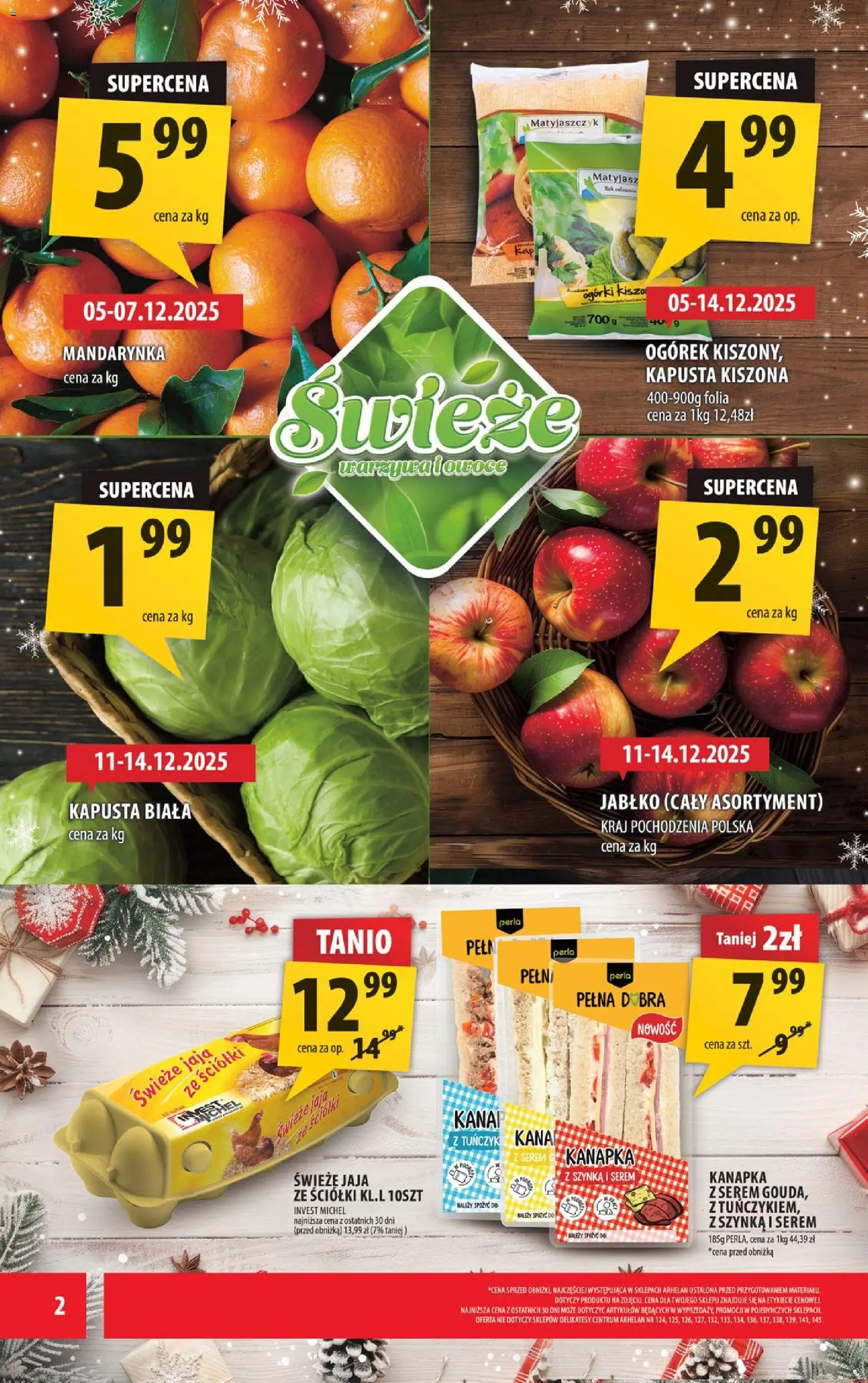 Arhelan Gazetka od 05.12.2025 | Strona: 2 | Produkty: Kapusta, Delikatesy, Tuńczyk, Ogórki