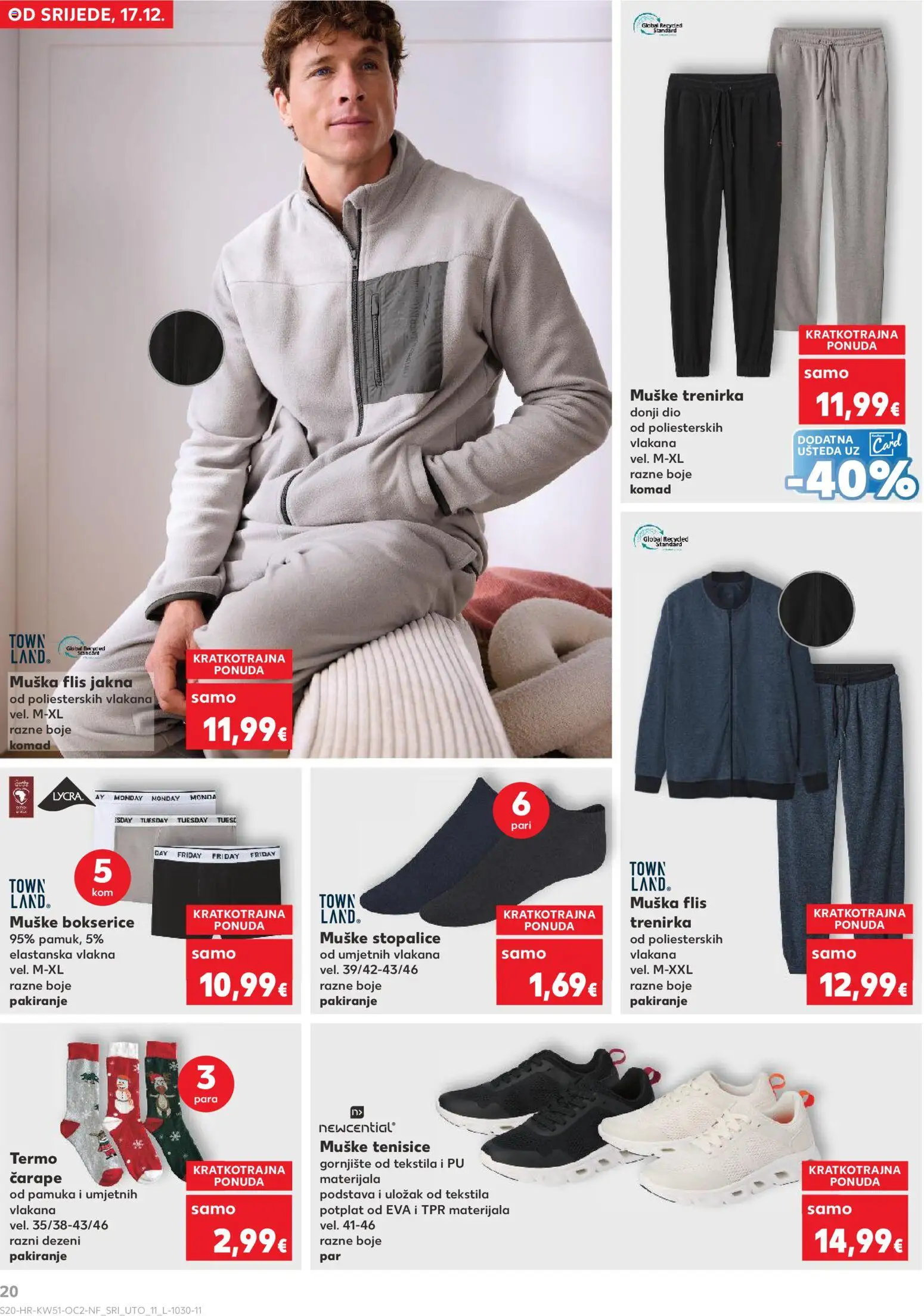 Kaufland katalog | vrijedi od 17.12.2025 | Stranica: 20 | Proizvodi: Čarape, Bokserice, Tenisice, Trenirka