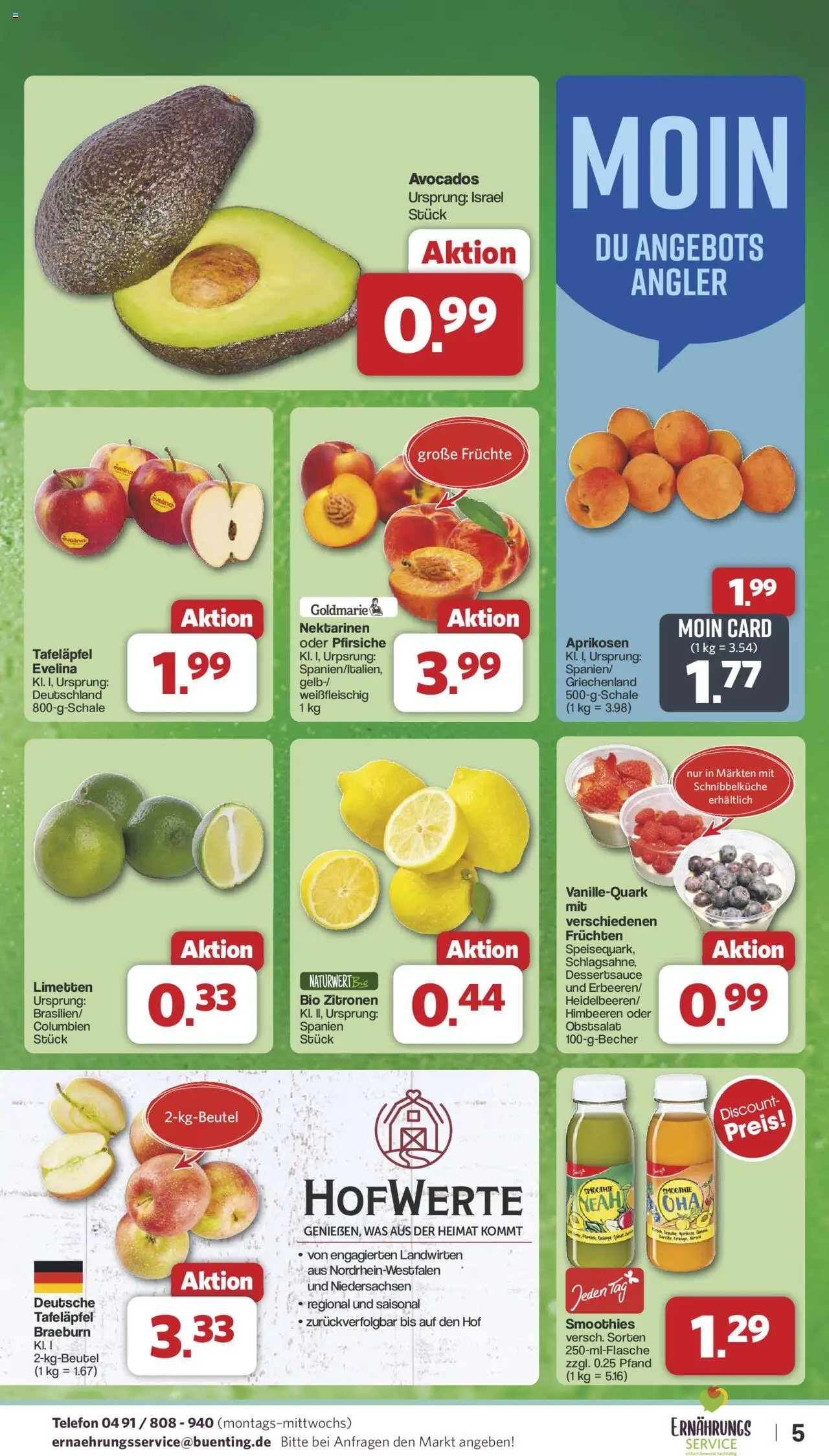 Famila Nordwest Prospekt 	 - gültig ab dem 10.06.2025 | Seite: 5 | Produkte: Himbeeren, Limetten, Telefon, Zitronen