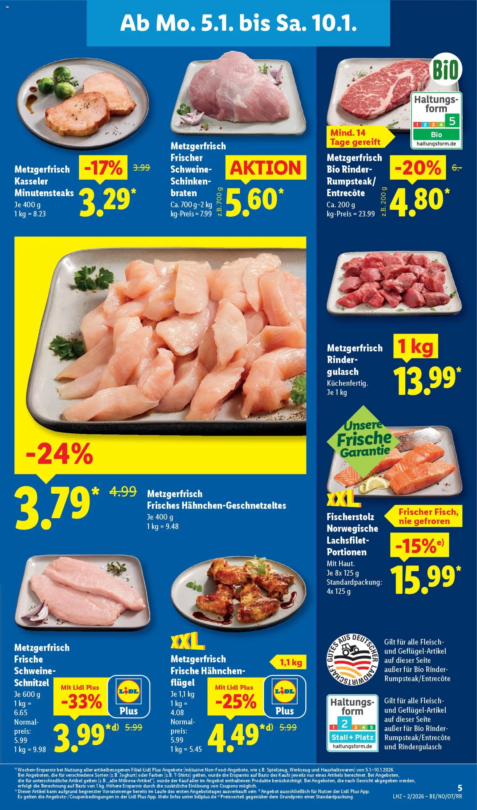 Lidl Prospekt Holzminden – gültig ab 05.01.2026 | Seite: 11 | Produkte: Gewicht, Rindergulasch, Hahnchen, Fleisch