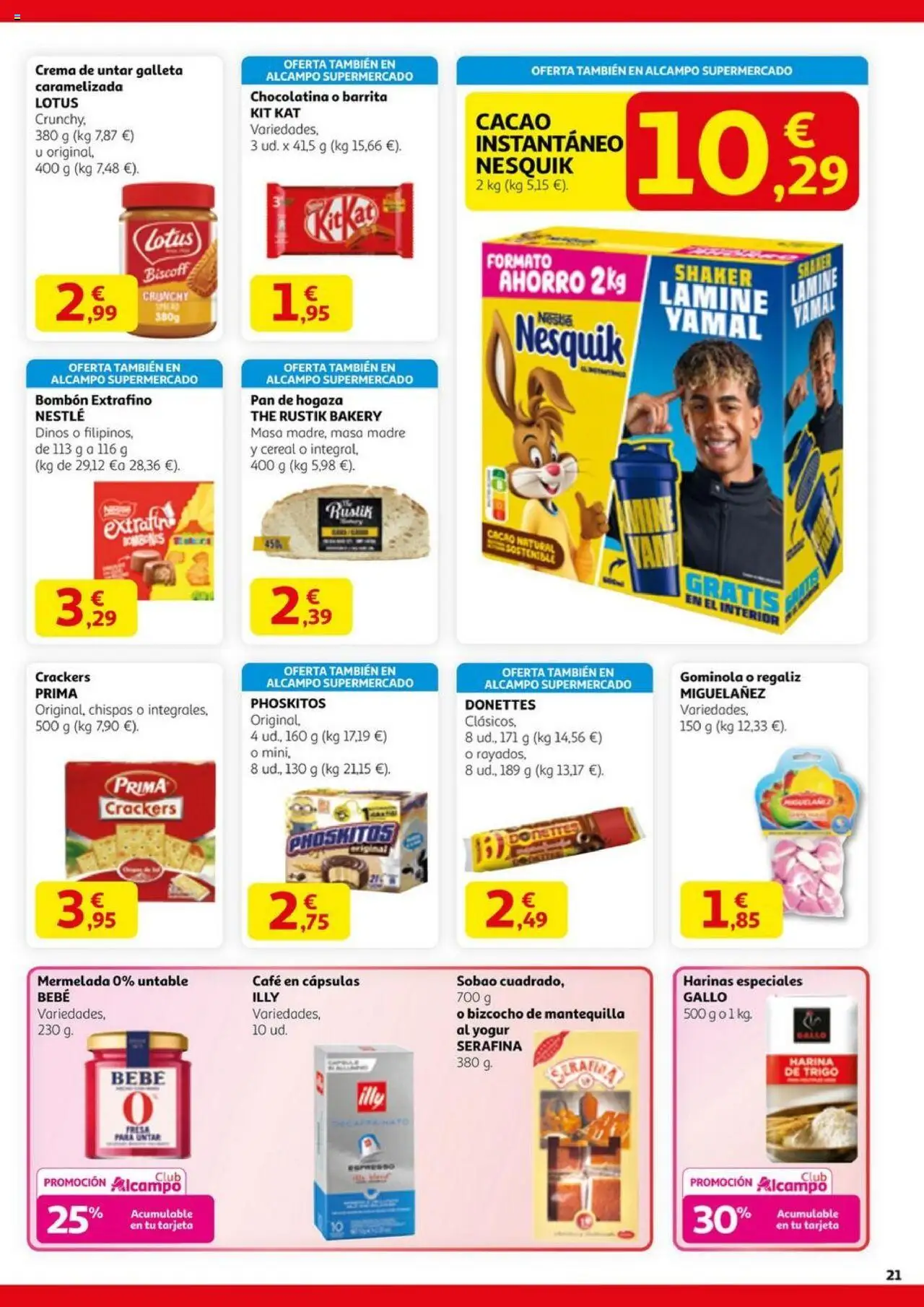 Alcampo - HG Madrid Unificado │ válido desde el 11.09.2025 | Página: 21 | Productos: Crema, Café en cápsulas, Συσκευή ροής, Φρυγανιές σικάλεως
