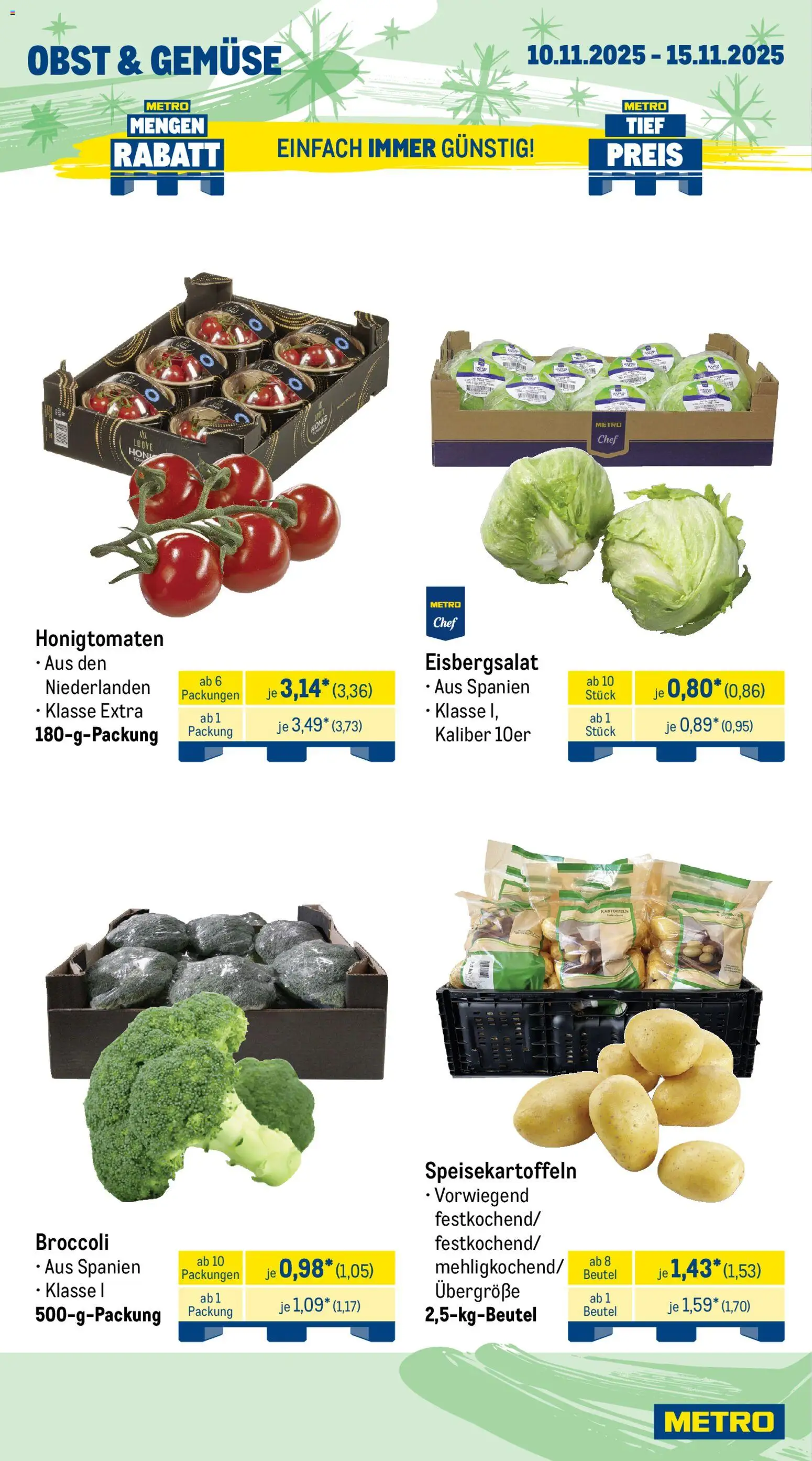 Metro - Black Friday – gültig ab 10.11.2025 | Seite: 8 | Produkte: Eisbergsalat, Gemüse, Obst