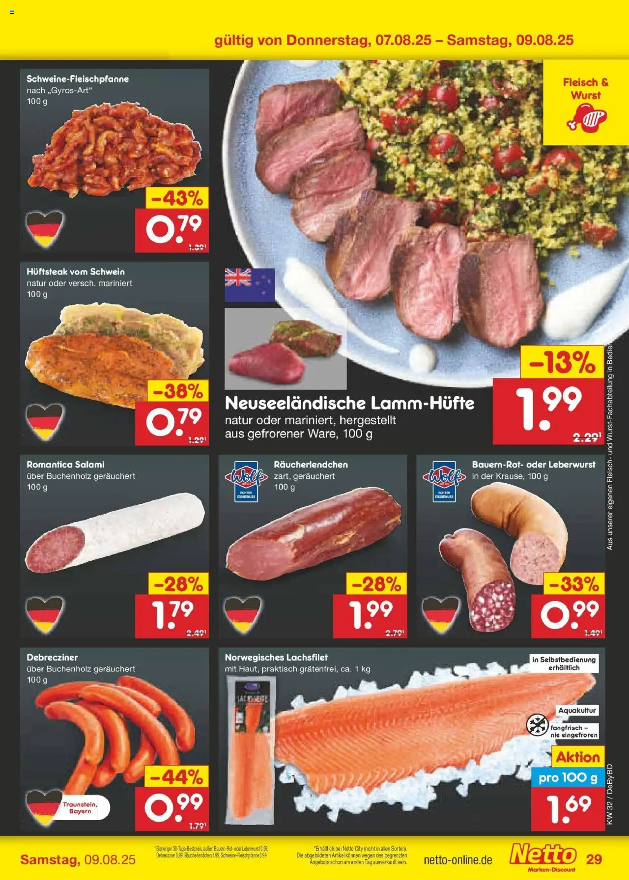 Netto Marken-Discount prospekt Buttenwiesen	 - gültig ab dem 04.08.2025 | Seite: 53 | Produkte: Wurst, Salami, Fleisch