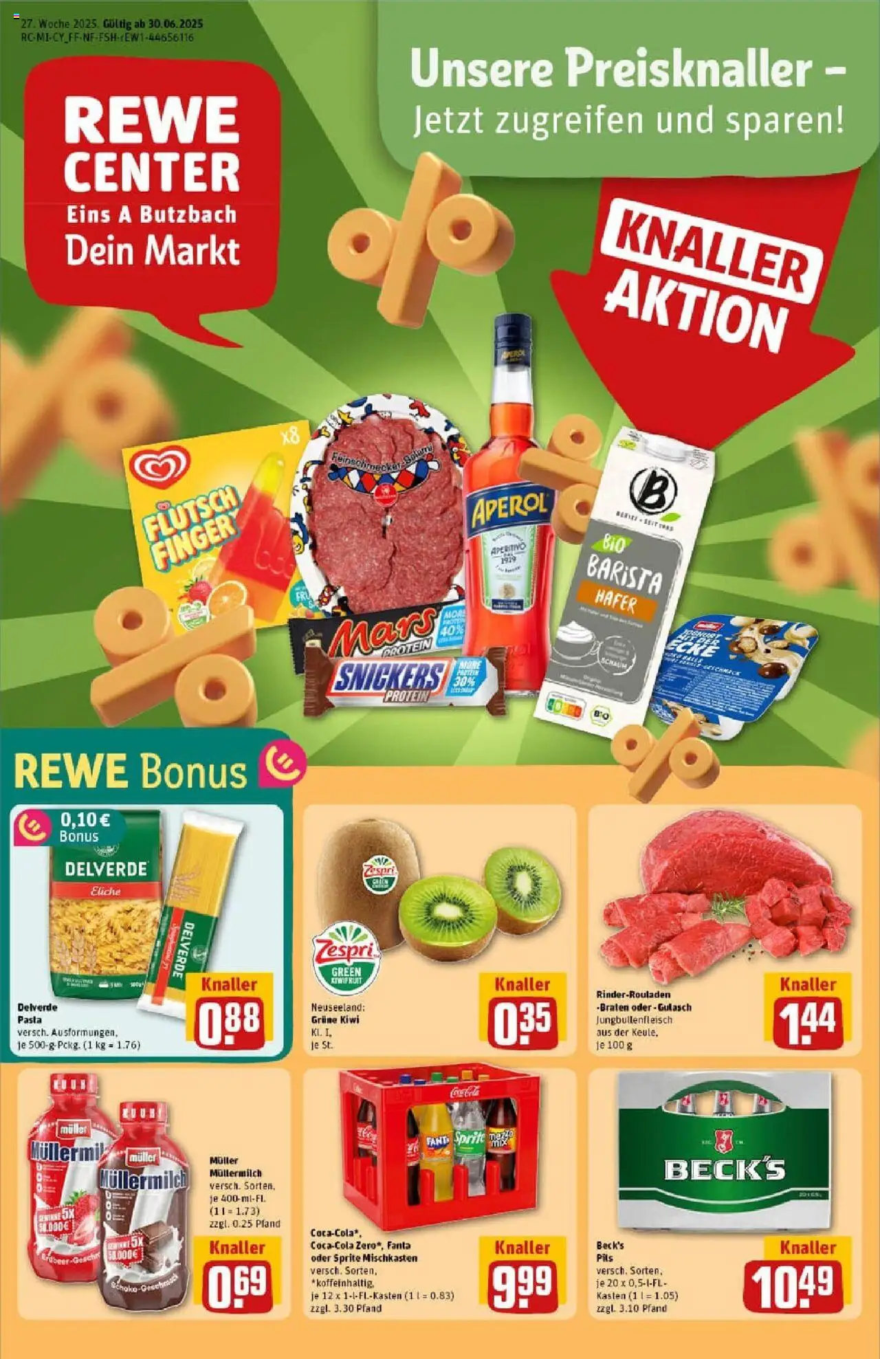 Rewe prospekt Butzbach	 - gültig ab dem 29.06.2025 | Seite: 1 | Produkte: Fanta, Pils, Mars, Gulasch