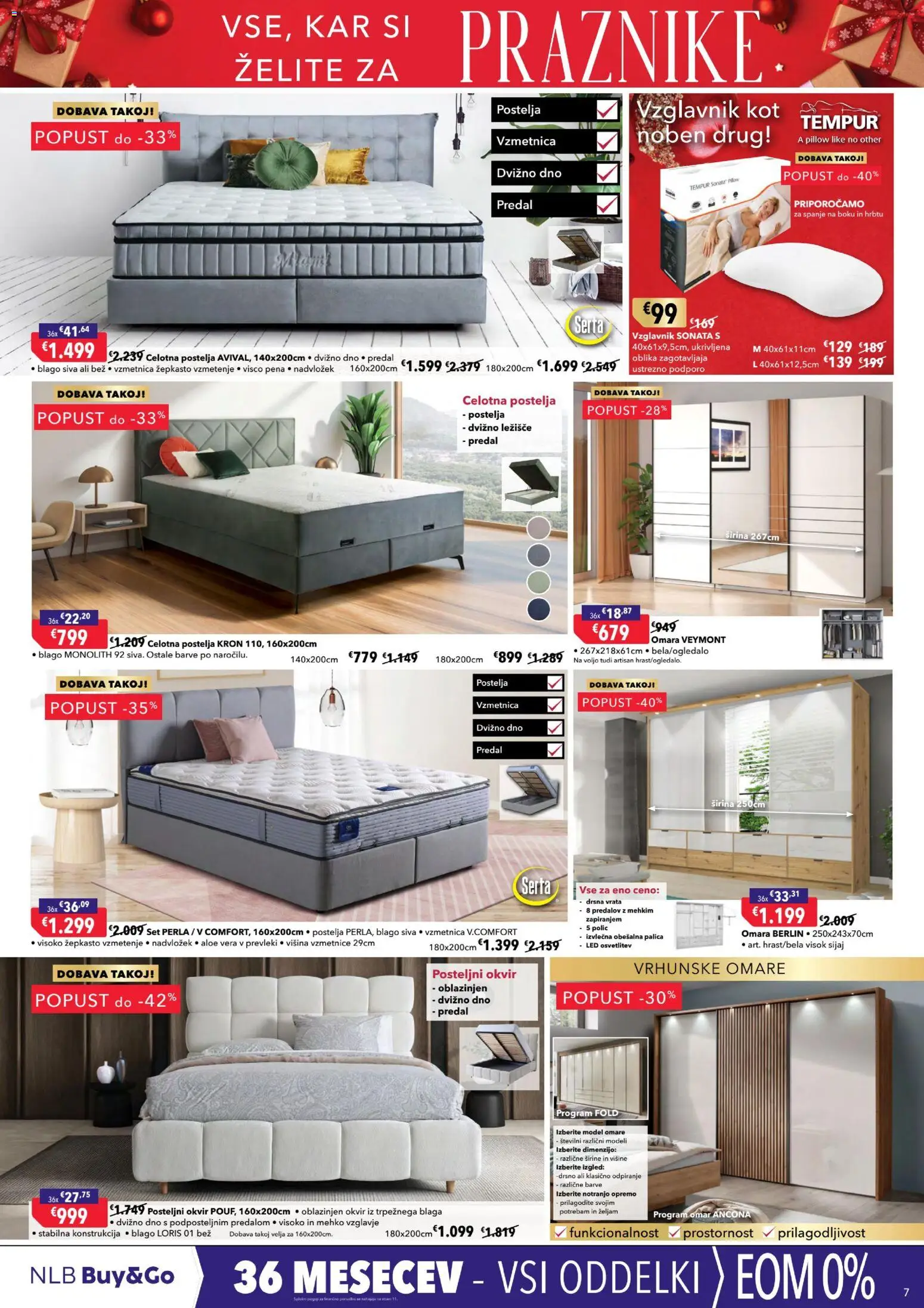 Novi Harvey Norman katalog ponudbe – veljaven od 01.12.2025 | Stran: 7 | Izdelki: Posteljni okvir, Ležišče, Nadvložek, Omara