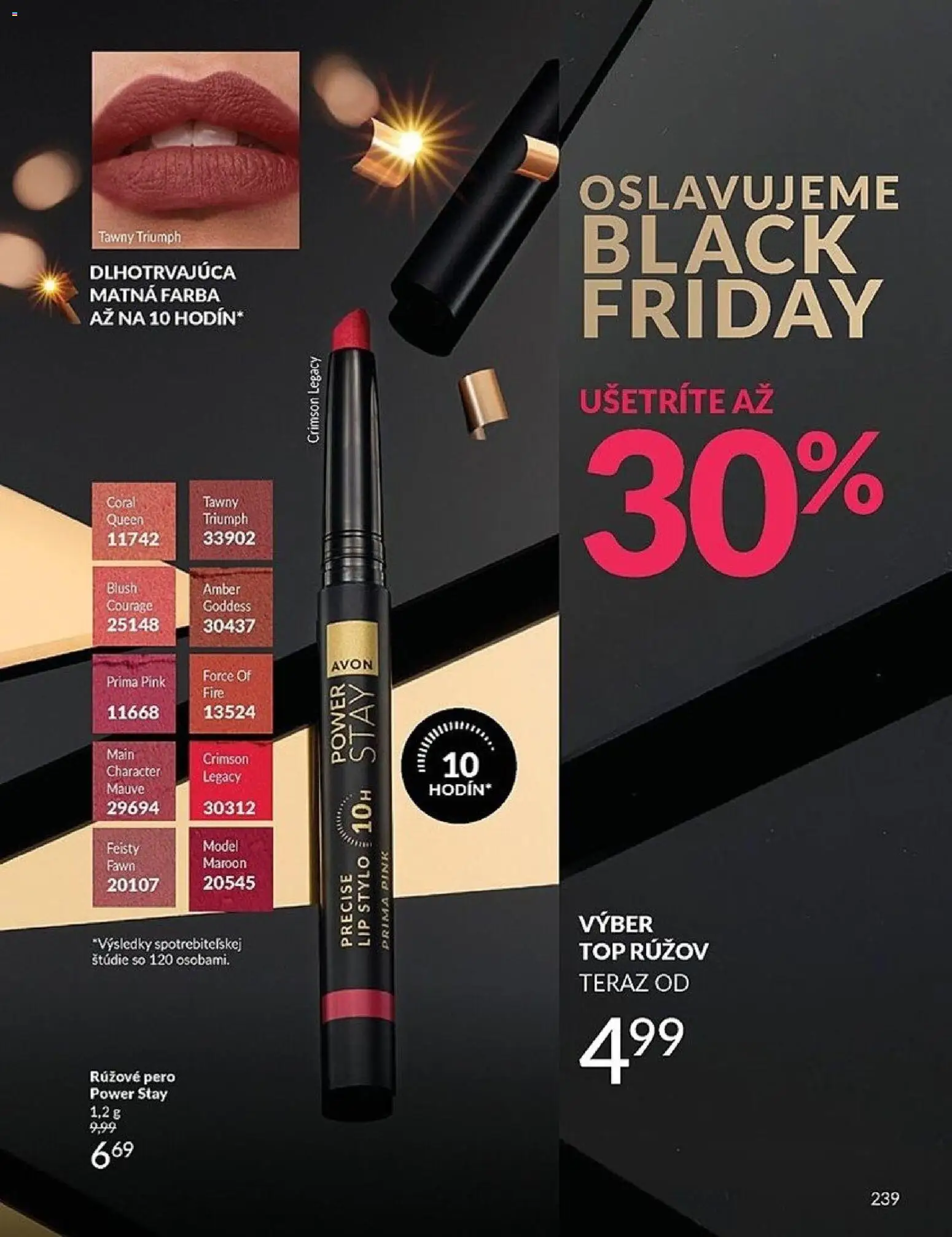 Nové Avon akcie – leták je platný od 01.11.2025 | Strana: 239 | Produkty: Pero