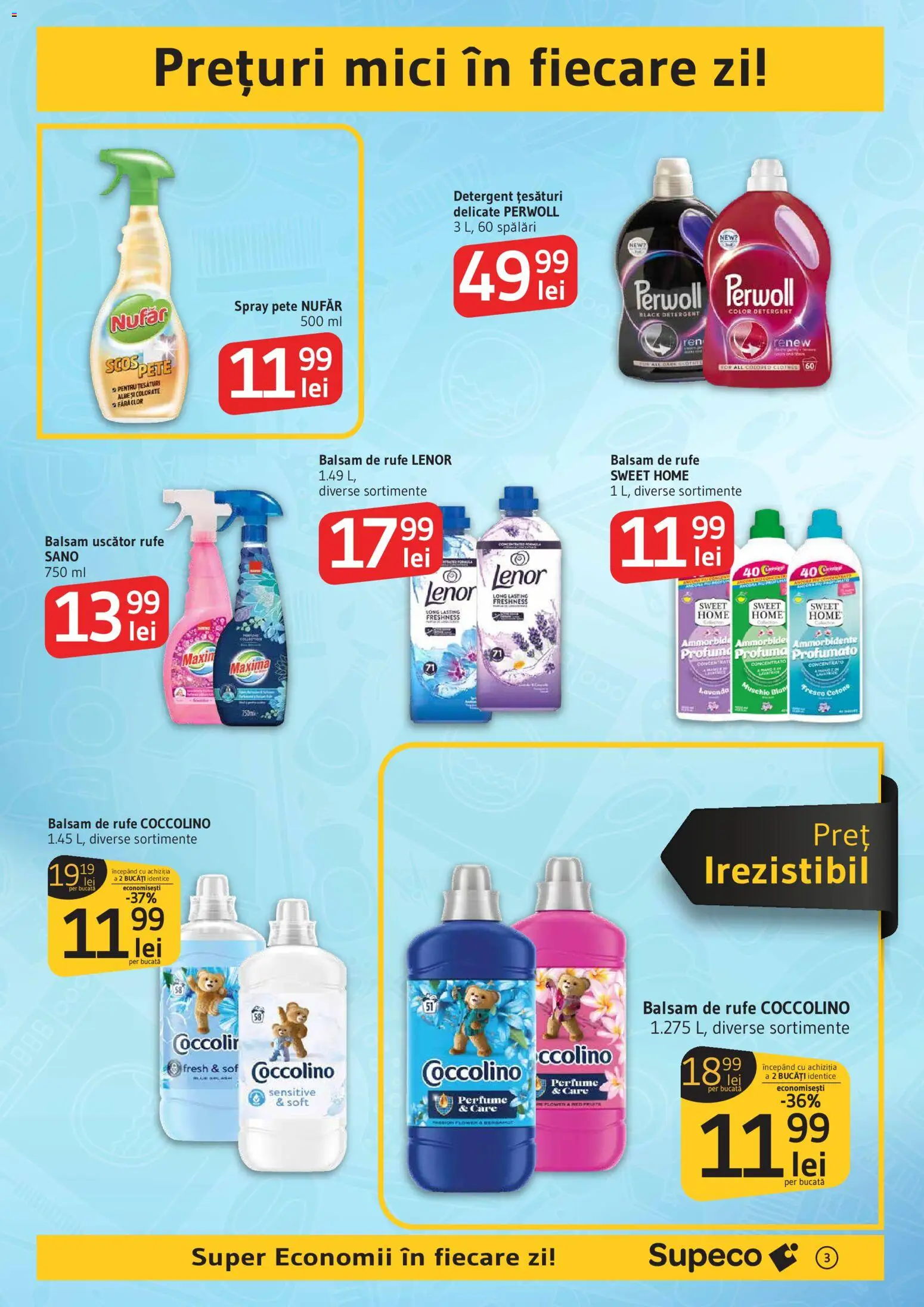 Noul catalog Supeco – valabil de la 19.03.2026 | Pagină: 3 | Produse: Uscător rufe, Mici, Balsam, Balsam de rufe