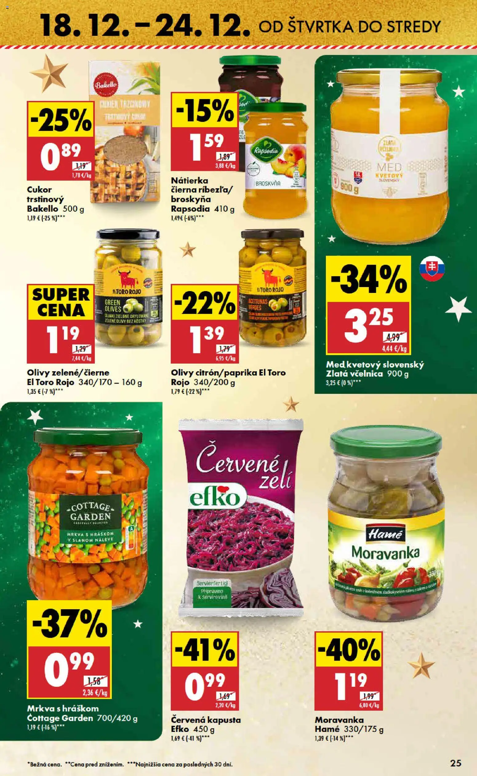 Nové Biedronka akcie – leták je platný od 18.12.2025 | Strana: 25 | Produkty: Kapusta, Cukor, Mrkva, Med