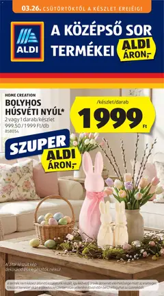 Aldi Középső sor termékei - amely érvényes a következő dátumtól: 26.03.2026