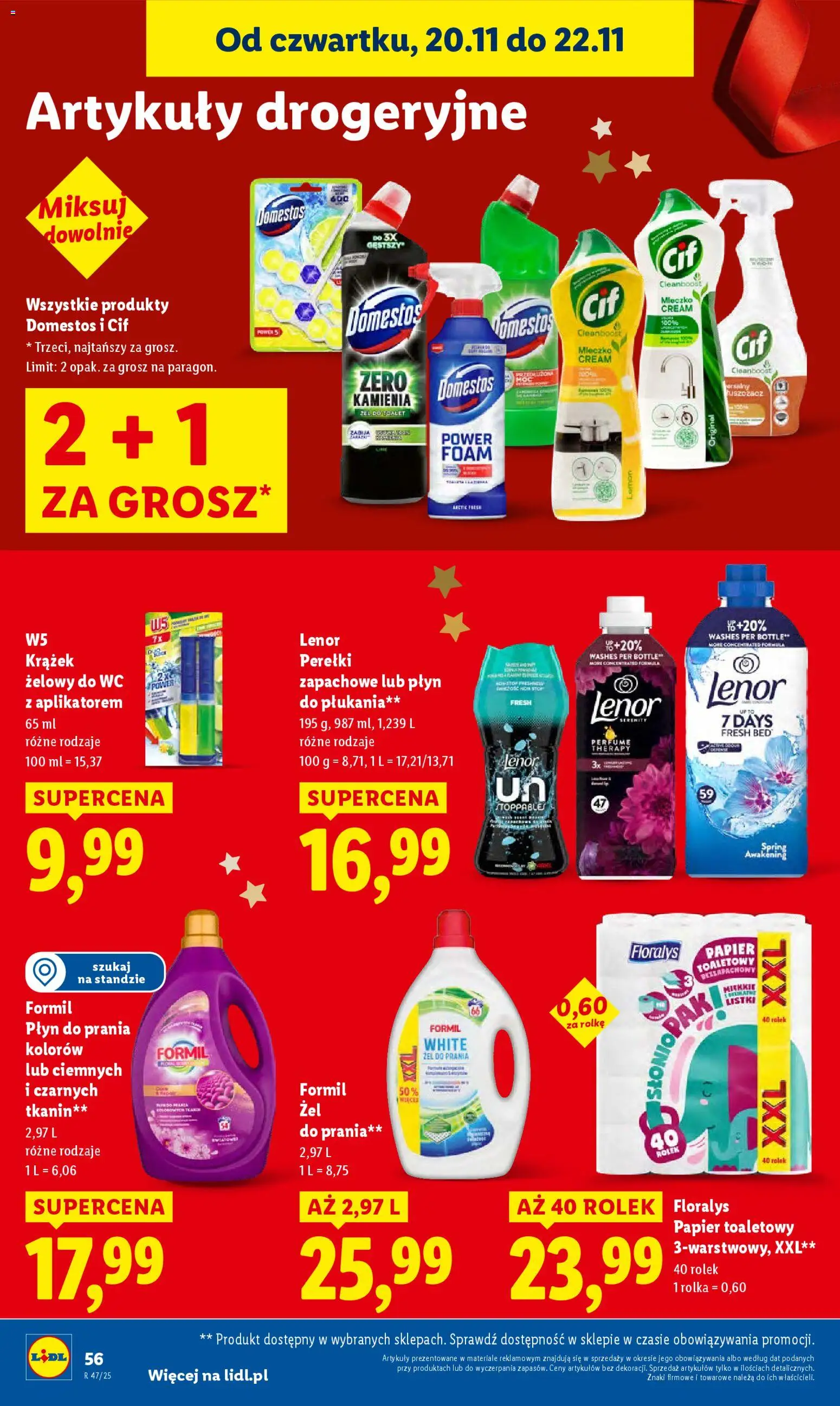 Lidl Gazetka od 20.11.2025 | Strona: 60 | Produkty: Papier toaletowy, Domestos, Detergent