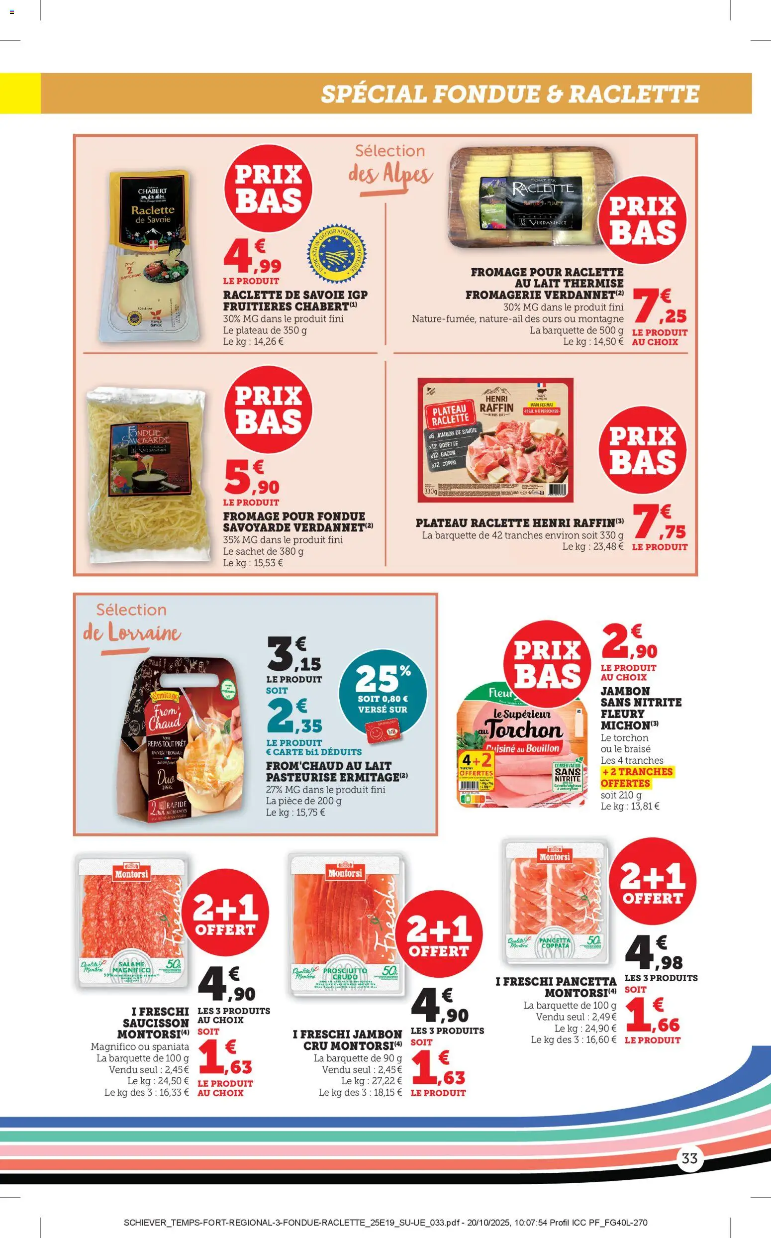 {H1} | Page: 33 | Produits: Torchon, Lait, Fromage, Jambon