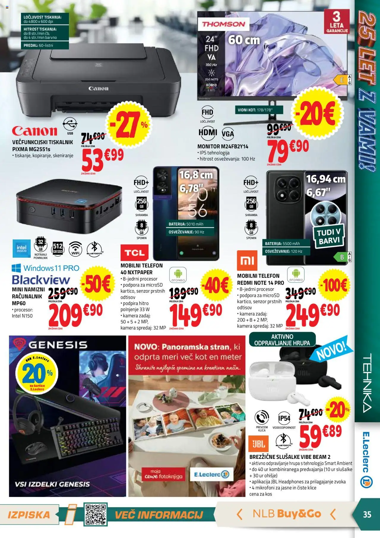 Novi E.leclerc katalog ponudbe – veljaven od 08.10.2025 | Stran: 35 | Izdelki: Telefon, Baterija, Racunalnik, Kamera