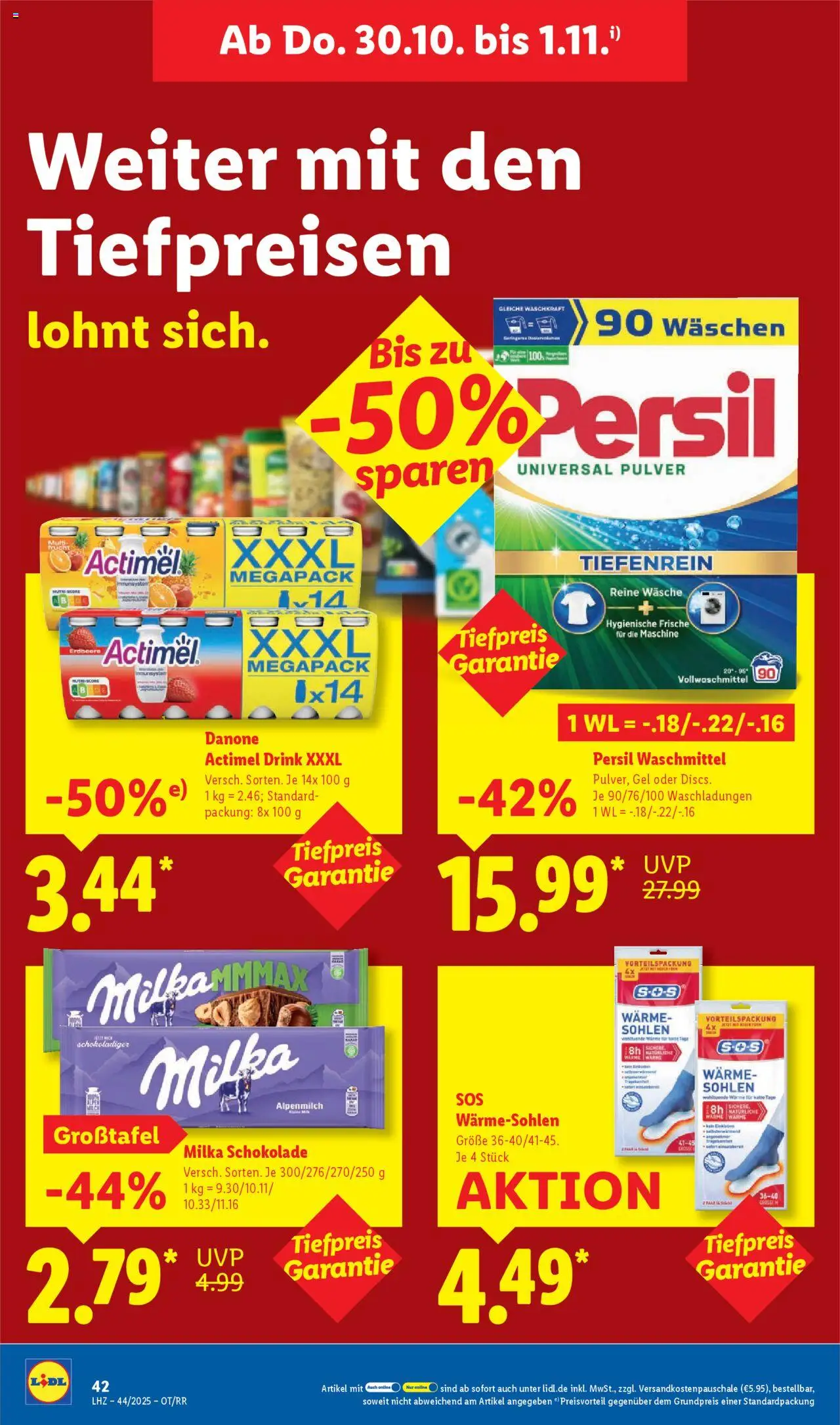 Lidl Prospekt Prenzlau – gültig ab 27.10.2025 | Seite: 62 | Produkte: Actimel, Milka schokolade, Milka, Waschmittel