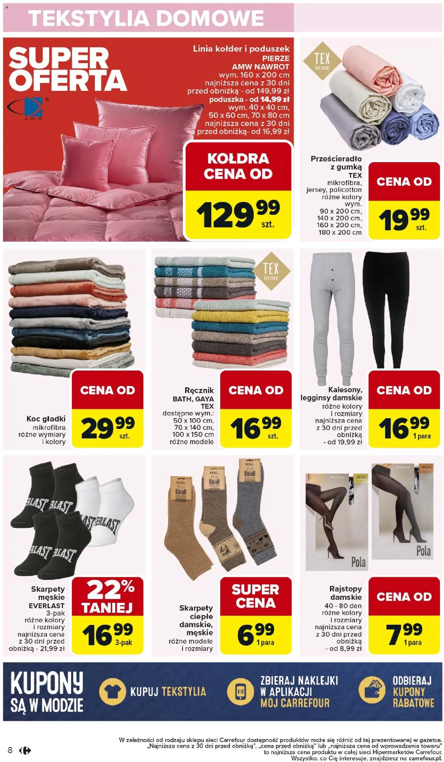 Carrefour Gazetka - Łap super okazje od 03.11.2025 | Strona: 8 | Produkty: Skarpety, Legginsy, Kołdra, Tekstylia