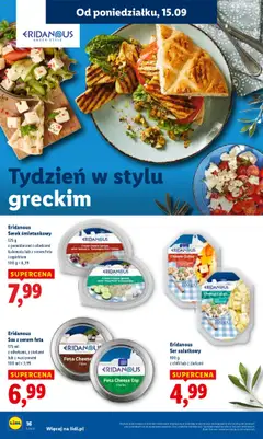 Eridanous Serek śmietankowy, 125 g z pomidorami i oliwkami kalamata lub z serem feta i ogórkiem od 15.09.2025 | Strona: 18