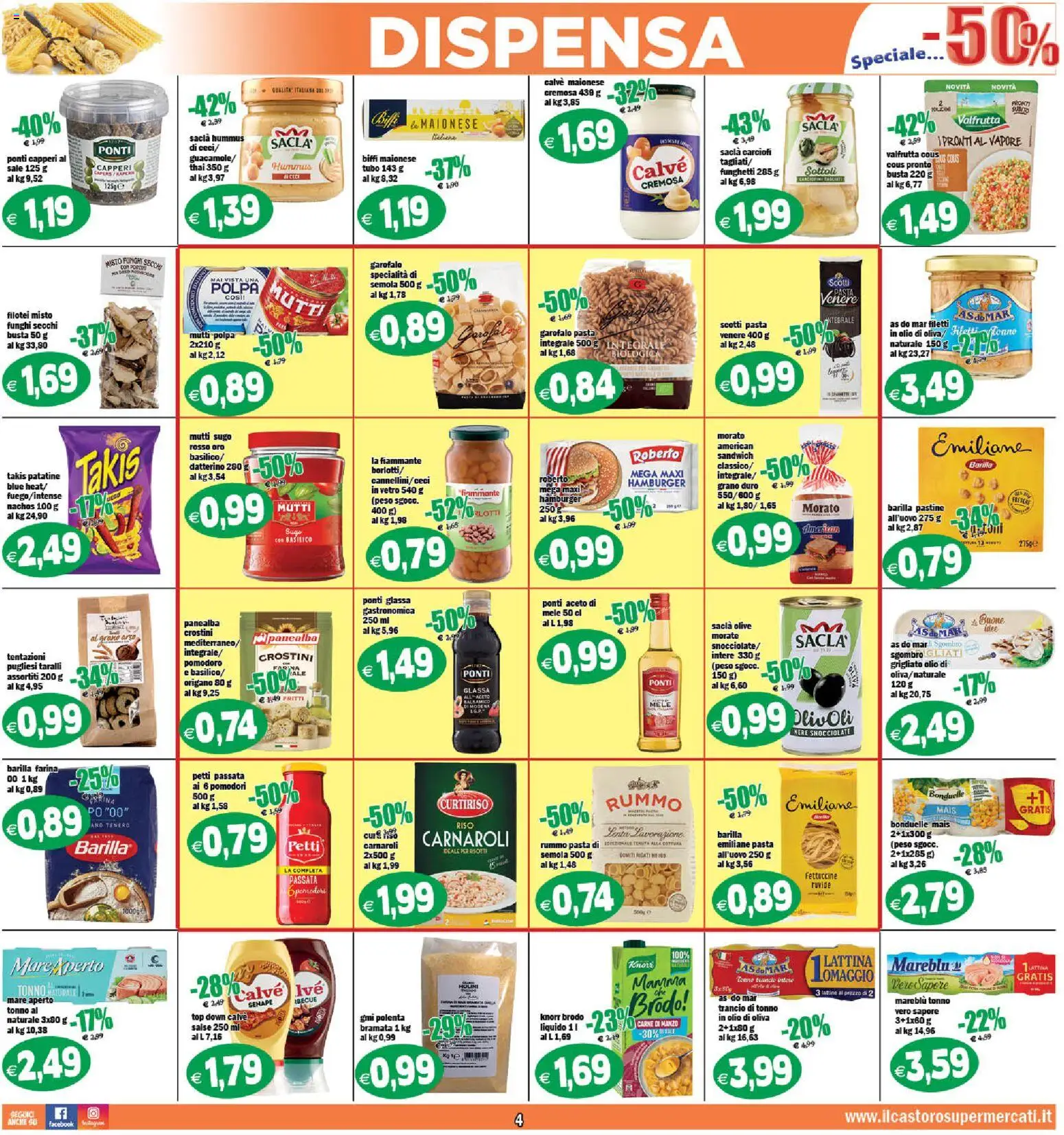Volantino Il Castoro del 26.01.2026 | Pagina: 4 | Prodotti: Mele, Hummus, Basilico, Cous cous