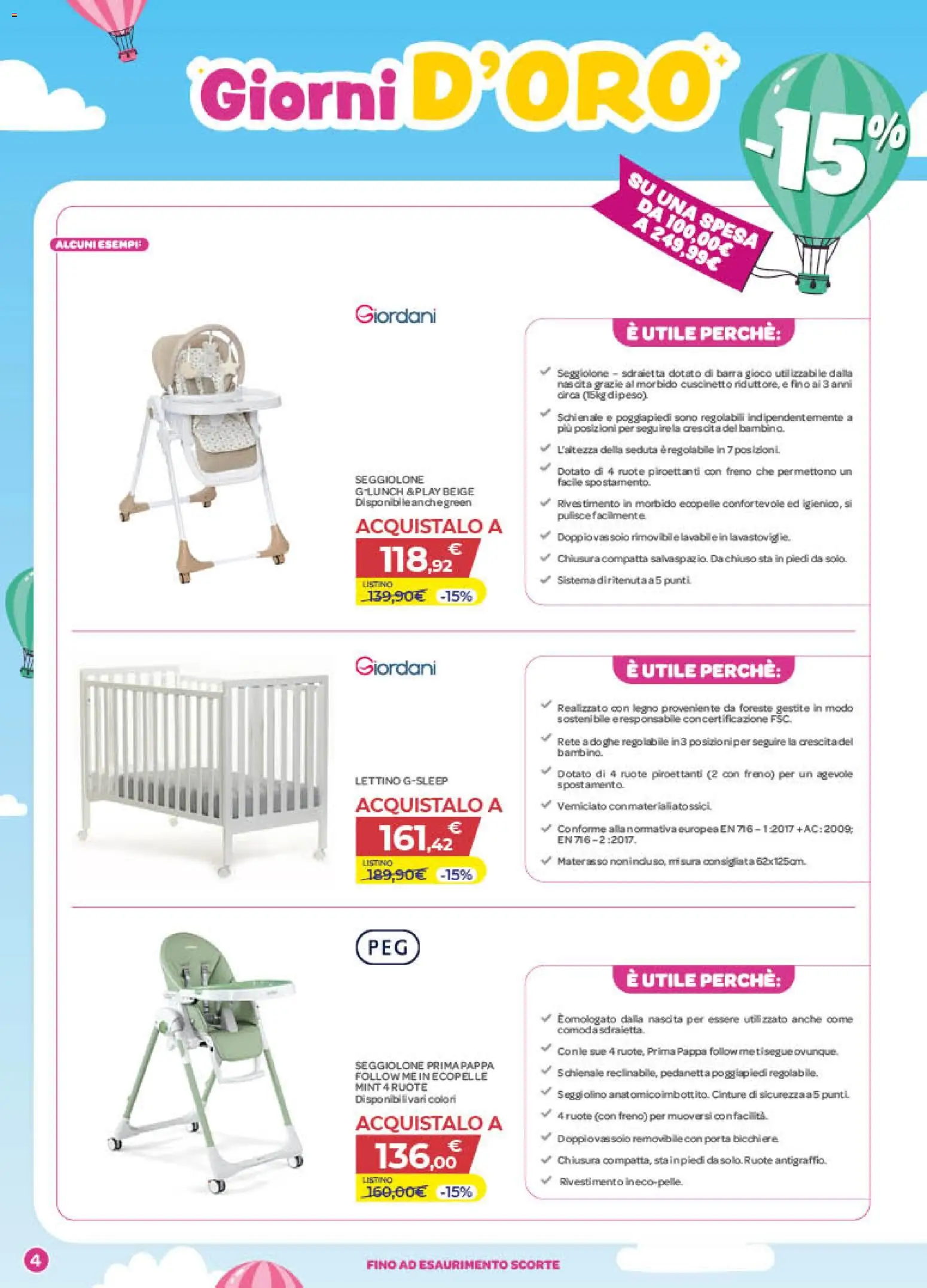 Volantino Bimbo store del 26.03.2026 | Pagina: 4 | Prodotti: Lettino, Seggiolino, Gioco, Materasso