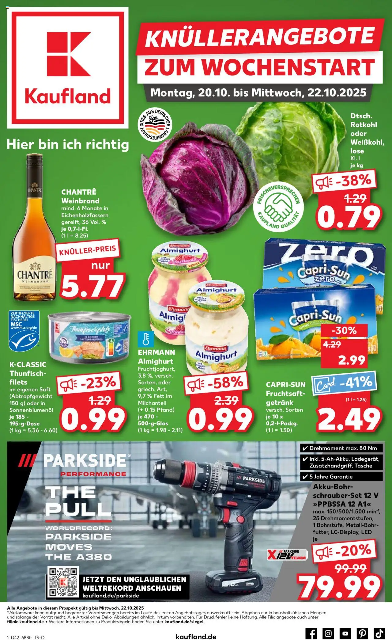Kaufland prospekt Völklingen	 – gültig ab 19.10.2025 | Seite: 1 | Produkte: Rotkohl, Thunfisch, Saft, Fruchtsaft