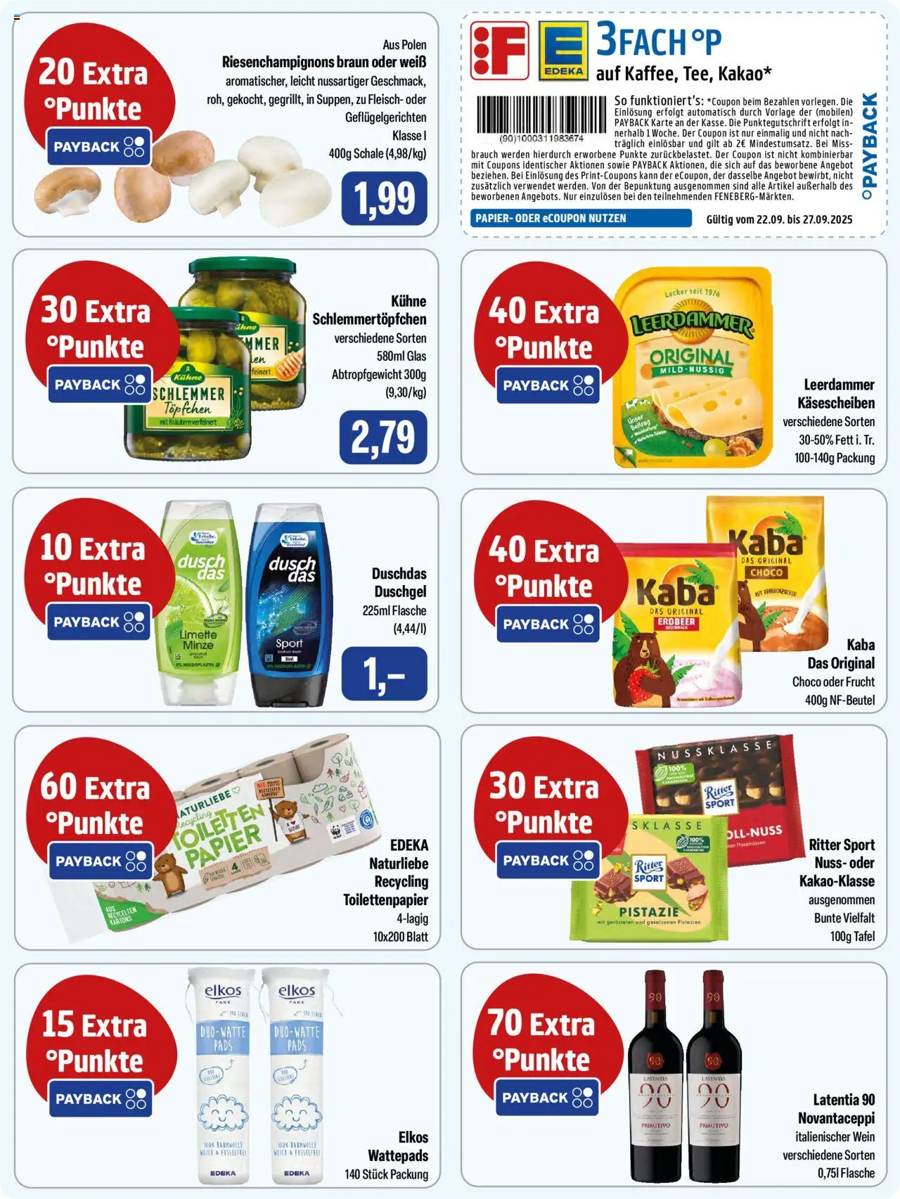 Feneberg Angebote – gültig ab 25.09.2025 | Seite: 9 | Produkte: Wattepads, Pistazien, Wein, Fleisch
