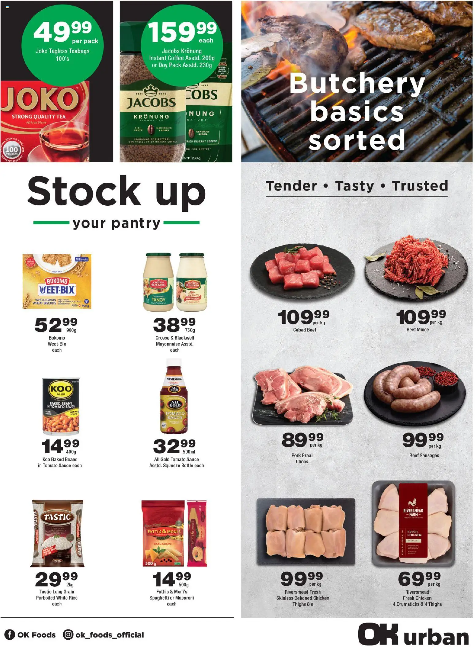 New OK Foods catalogue – valid from 21.01.2026 | Page: 3 | Products: Coffee, Rice, Tea, Sauce