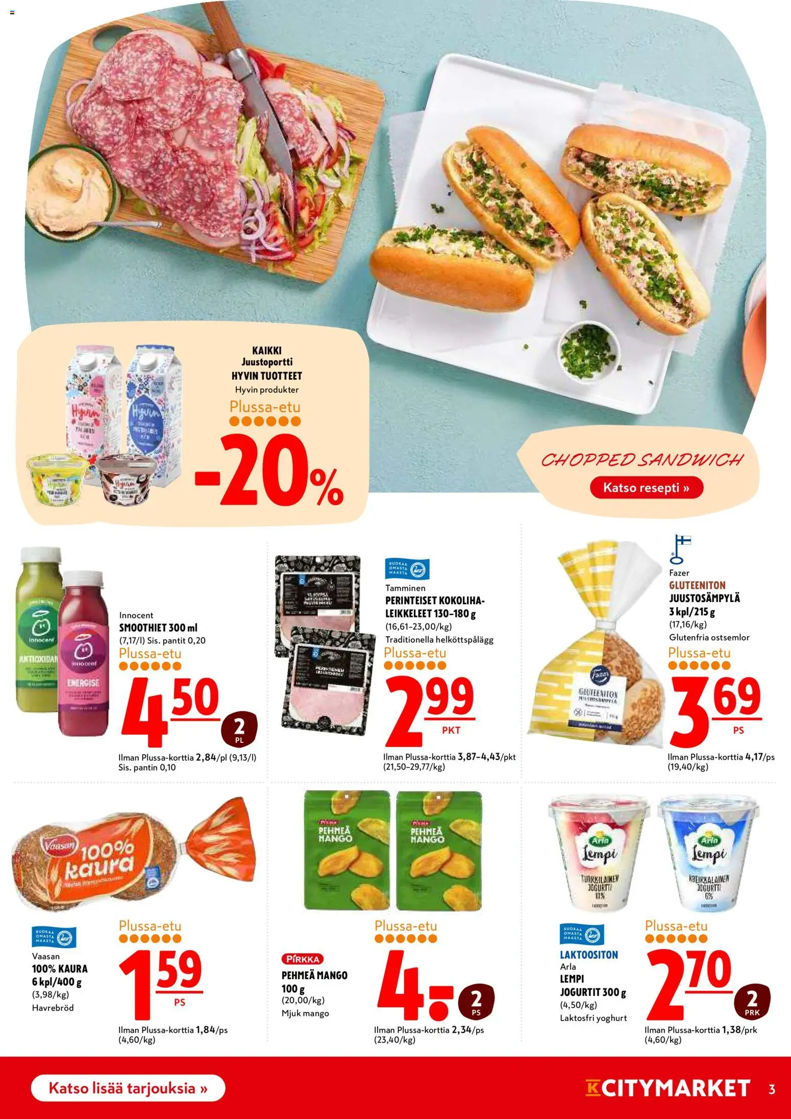 K-Citymarket tarjoukset – voimassa 26.01.2026 alkaen | Sivu: 3 | Tuotteet: Mango, Kaura