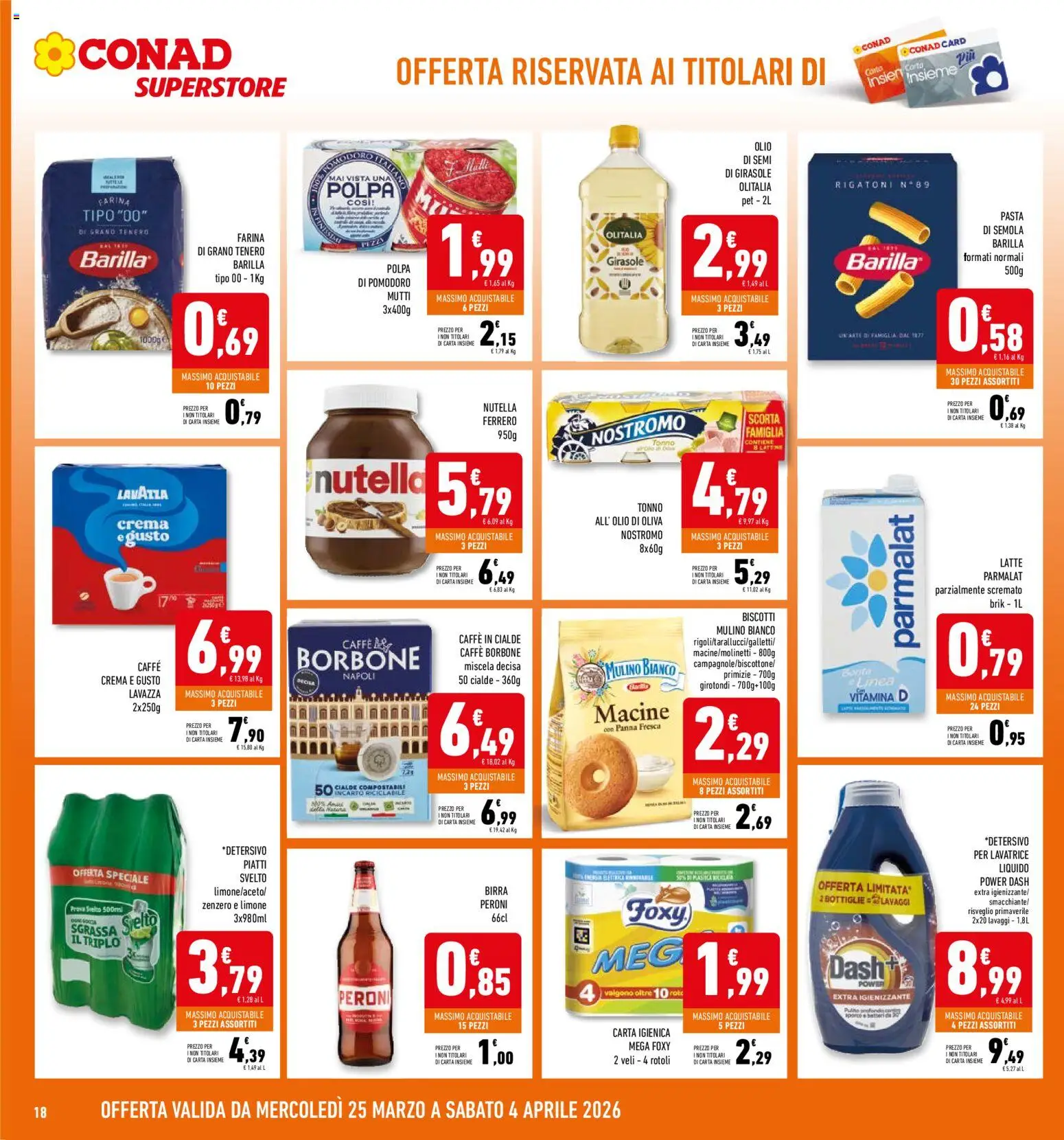 Volantino Conad del 25.03.2026 | Pagina: 18 | Prodotti: Limone, Olio, Nutella, Mutti