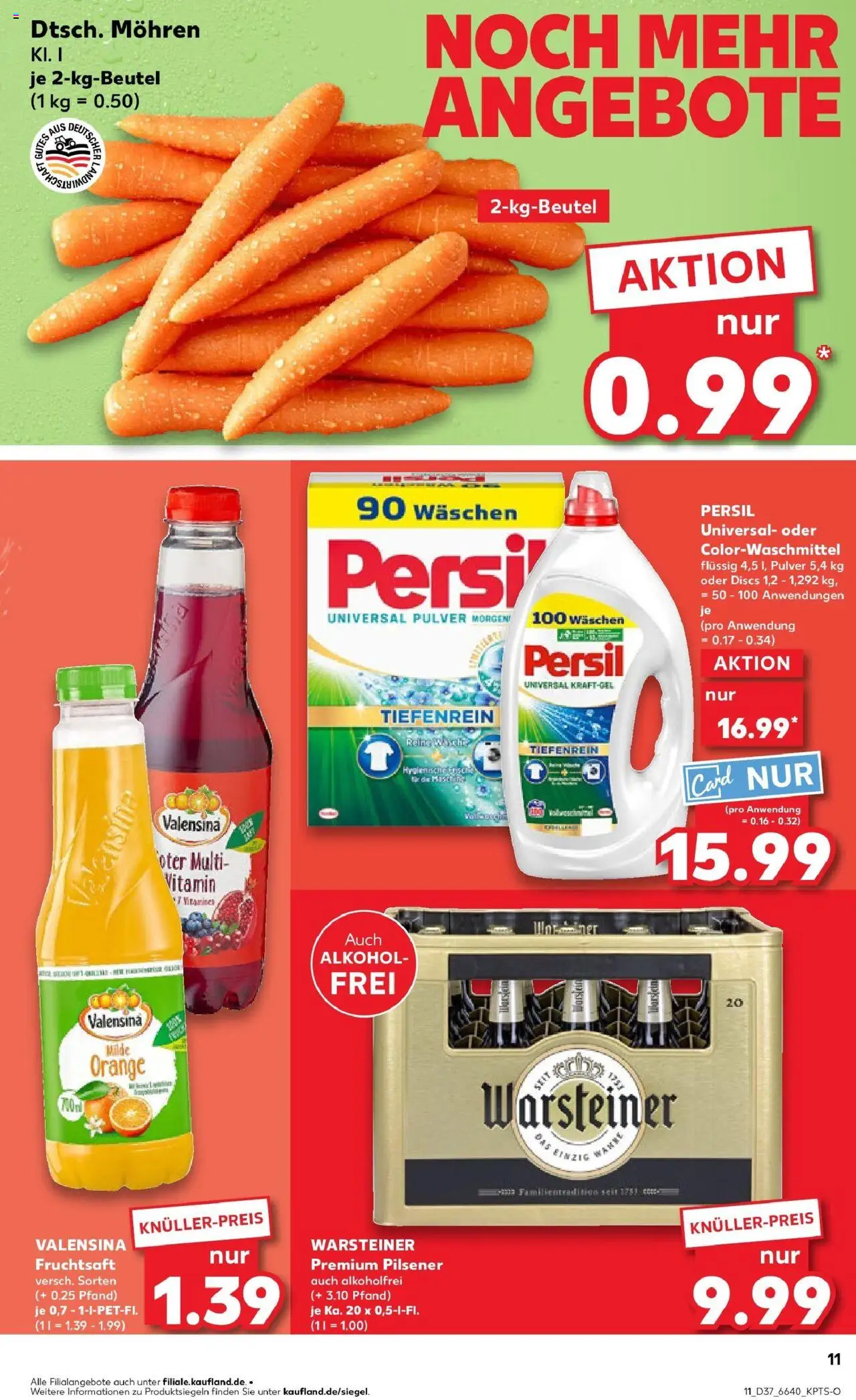 Kaufland prospekt Hauzenberg	 – gültig ab 14.09.2025 | Seite: 11 | Produkte: Mohren, Valensina, Warsteiner, Fruchtsaft