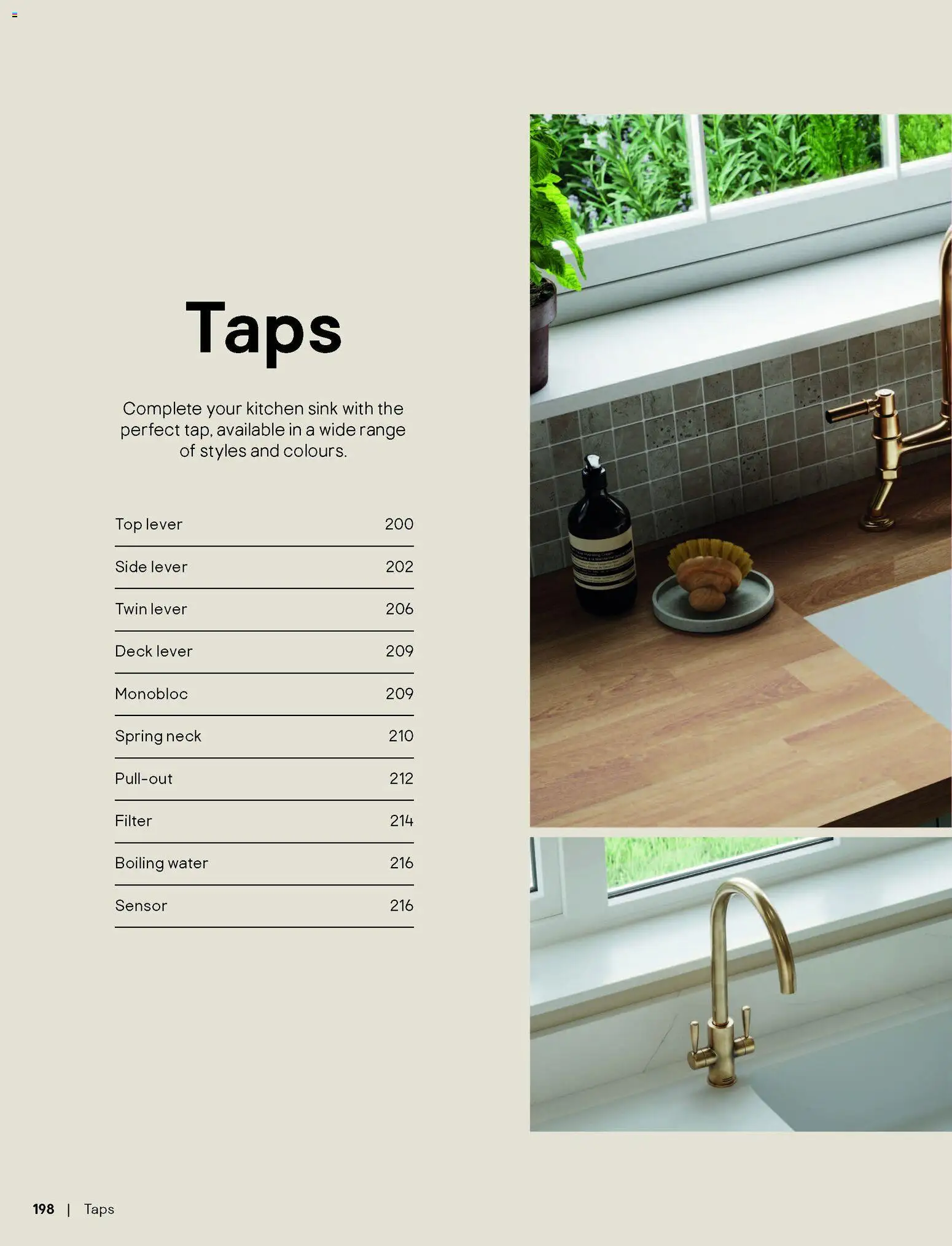 {H1} | Page: 198 | Products: Kitchen sink, Kitchen