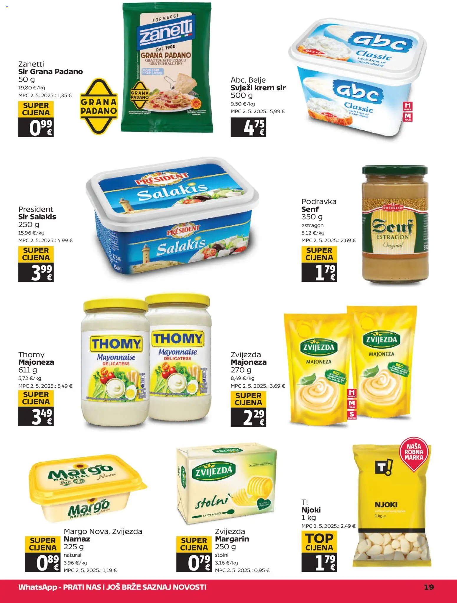 Tommy katalog | vrijedi od 26.03.2026 | Stranica: 19 | Proizvodi: Sir, Margarin, Njoki, Senf