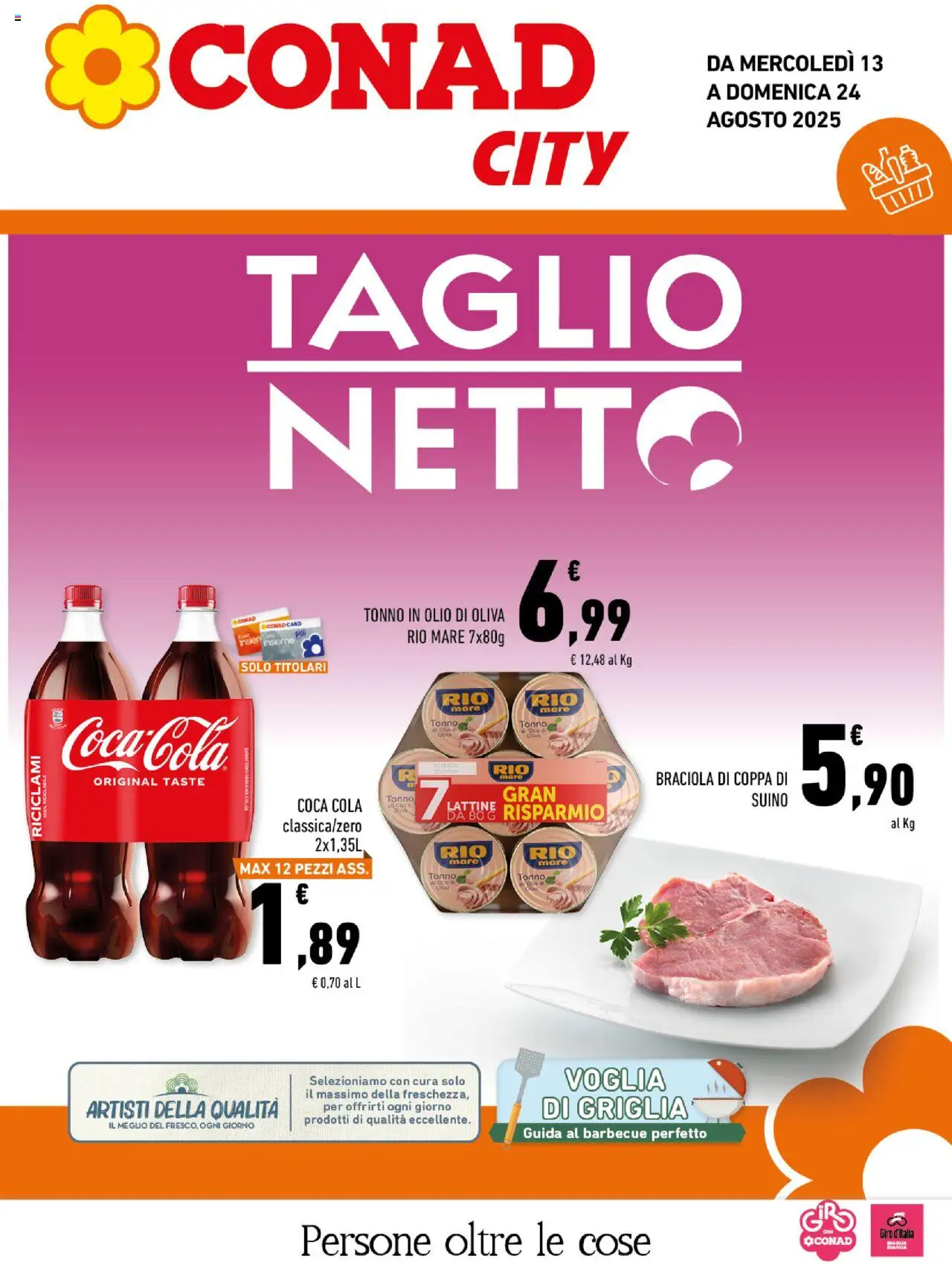 Volantino Conad del 13.08.2025 | Pagina: 1 | Prodotti: Suino, Barbecue, Griglia, Olio di Oliva