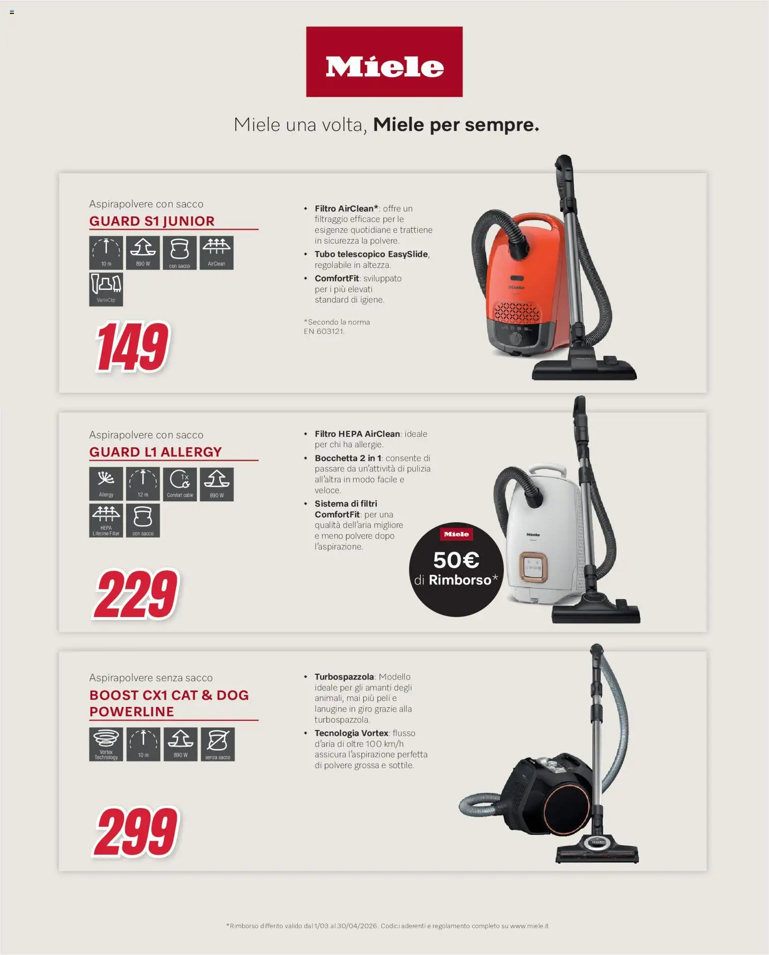 Volantino Trony del 09.04.2026 | Pagina: 20 | Prodotti: Tubo, Aspirapolvere, Miele