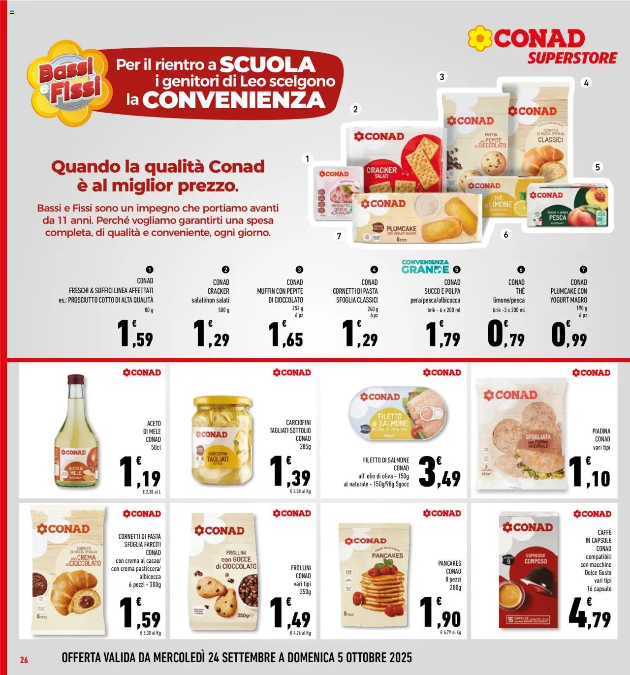 Volantino Conad del 24.09.2025 | Pagina: 26 | Prodotti: Yogurt, Pasta, Plumcake, Olio di Oliva