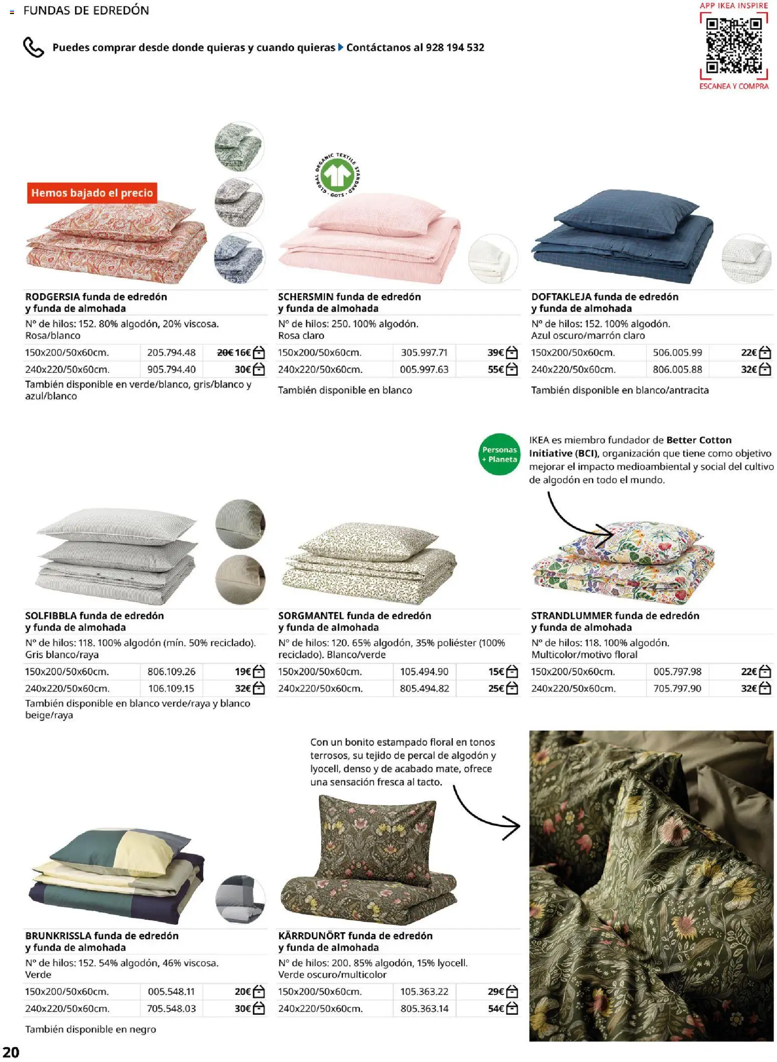 Catálogo IKEA Ropa de Cama │ válido desde el 01.02.2026 | Página: 20 | Productos: Edredón, Funda, Almohada
