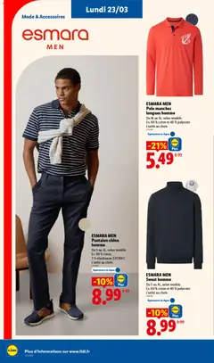 LIDL - Prévisualisation de LIDL catalogue semaine 12 valide à partir de 19.03.2026 | Page: 52 | Produits: Polo, Coton, Pantalon
