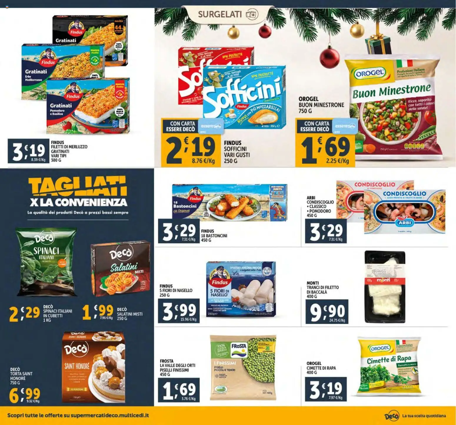 Volantino Decò del 02.12.2025 | Pagina: 16 | Prodotti: Salatini, Mozzarella, Pomodoro, Nasello