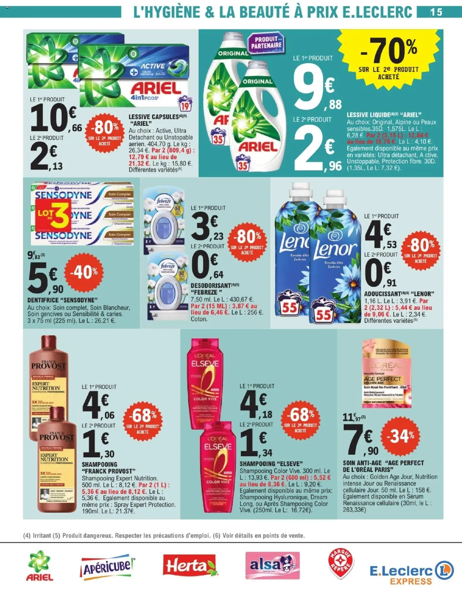 {H1} | Page: 15 | Produits: Shampooing, Dentifrice, Détergent, Lessive